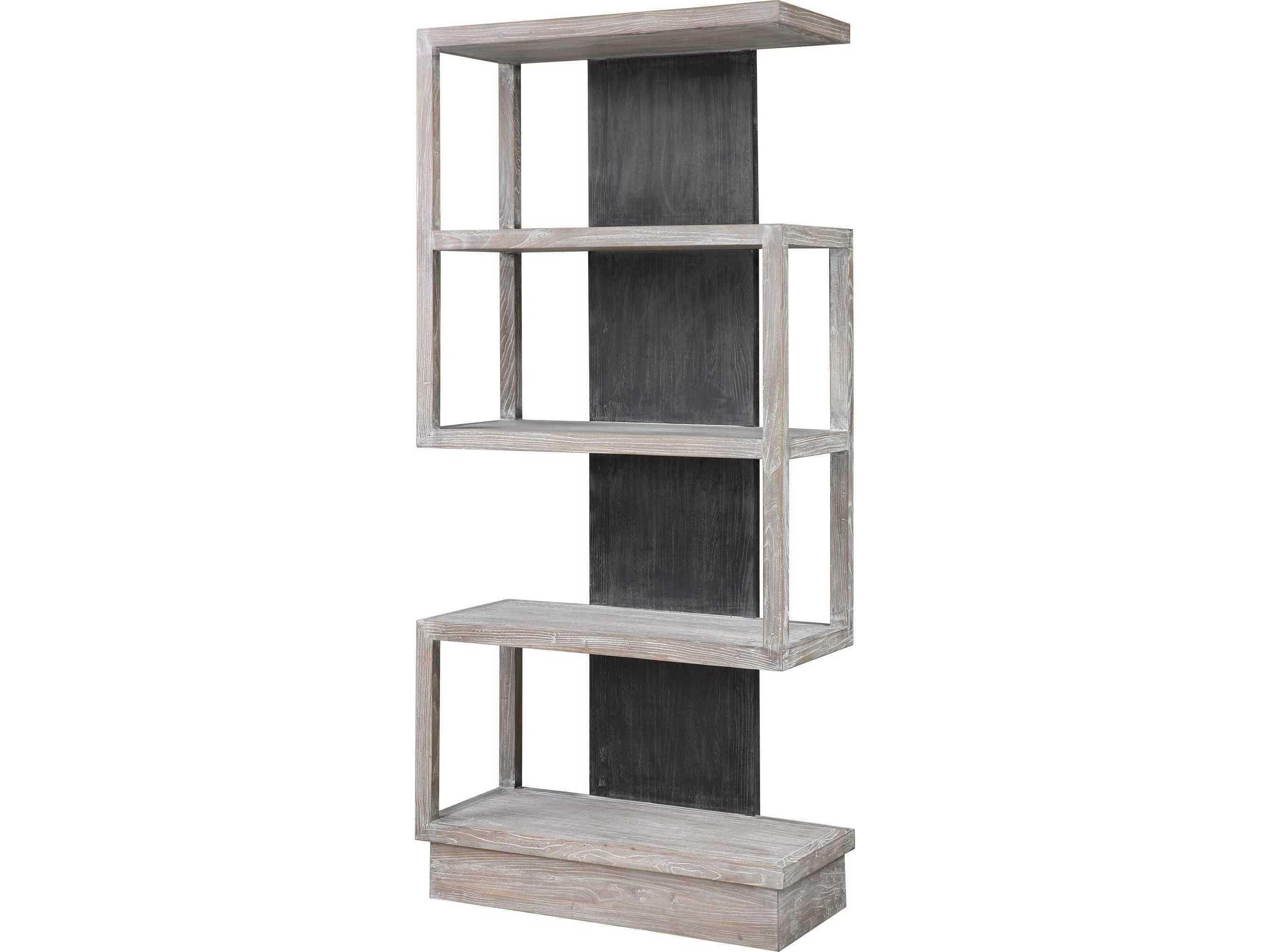 Uttermost Nicasia Light Gray / Deep Black Etagere