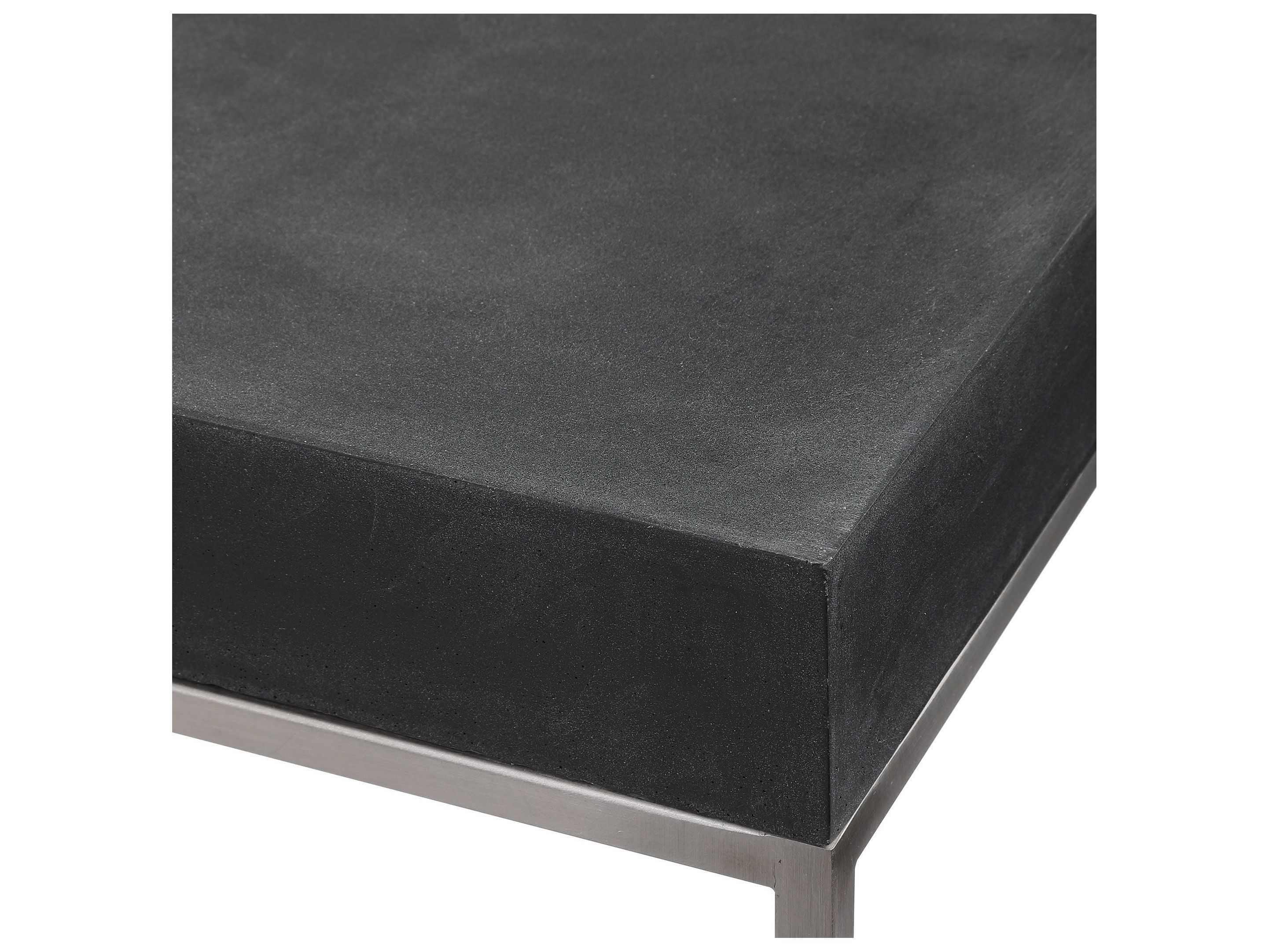 Uttermost Jase Concrete Rectangular Stone Brushed Nickel Console Table