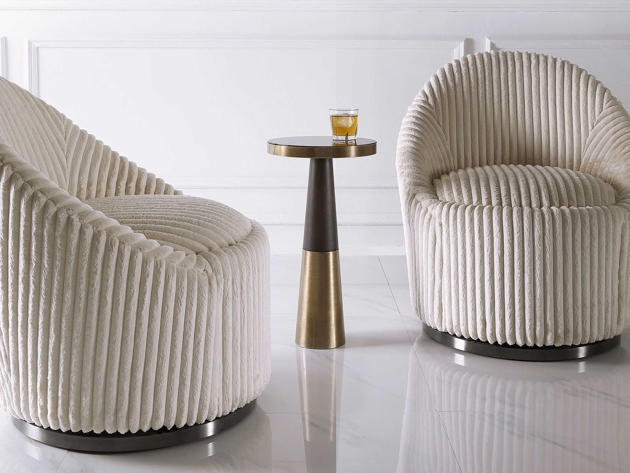 Uttermost Fortier Round Glass Dark Espresso End Table