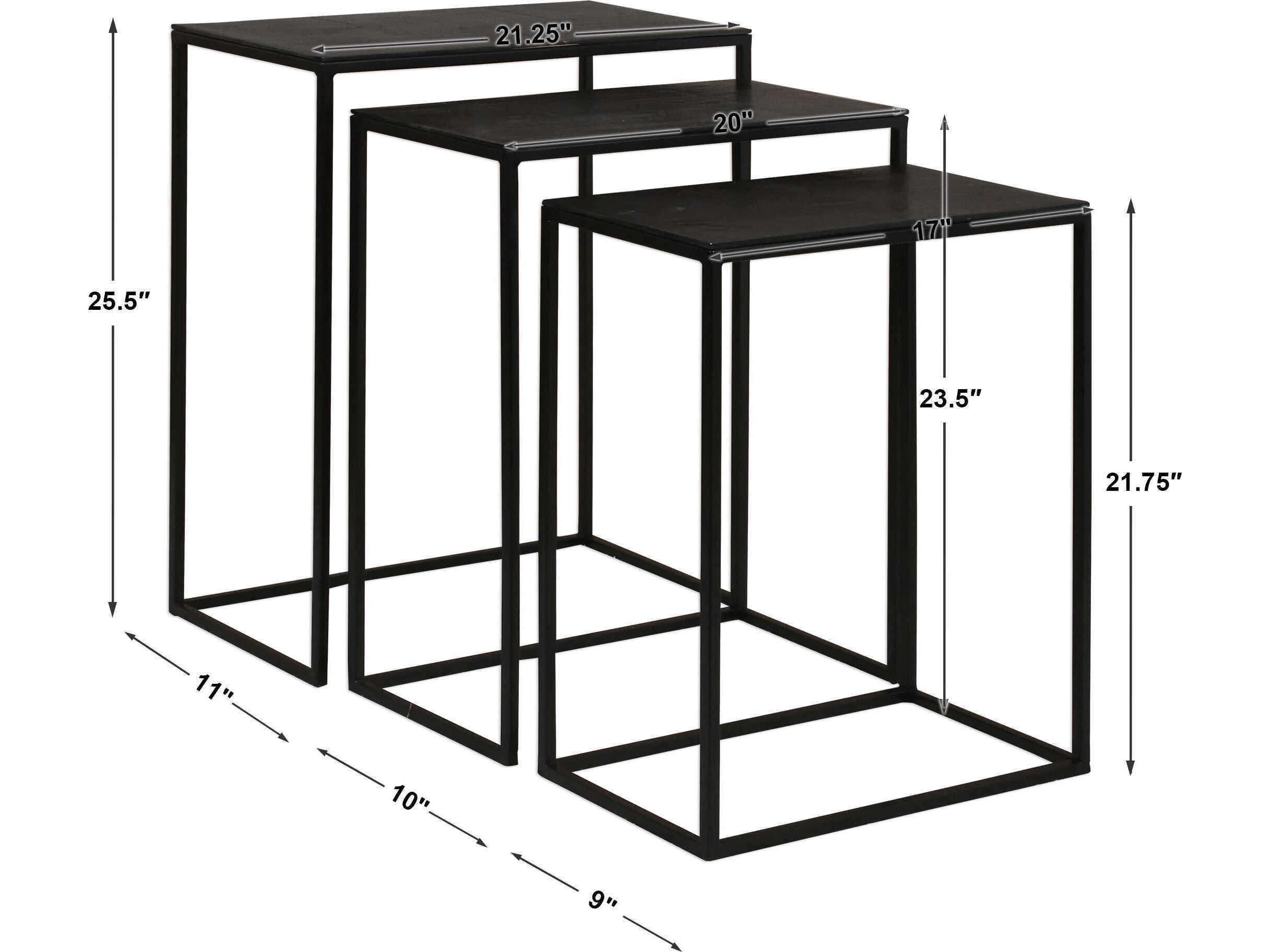 Uttermost Coreene Rectangular Metal Aged Black End Table