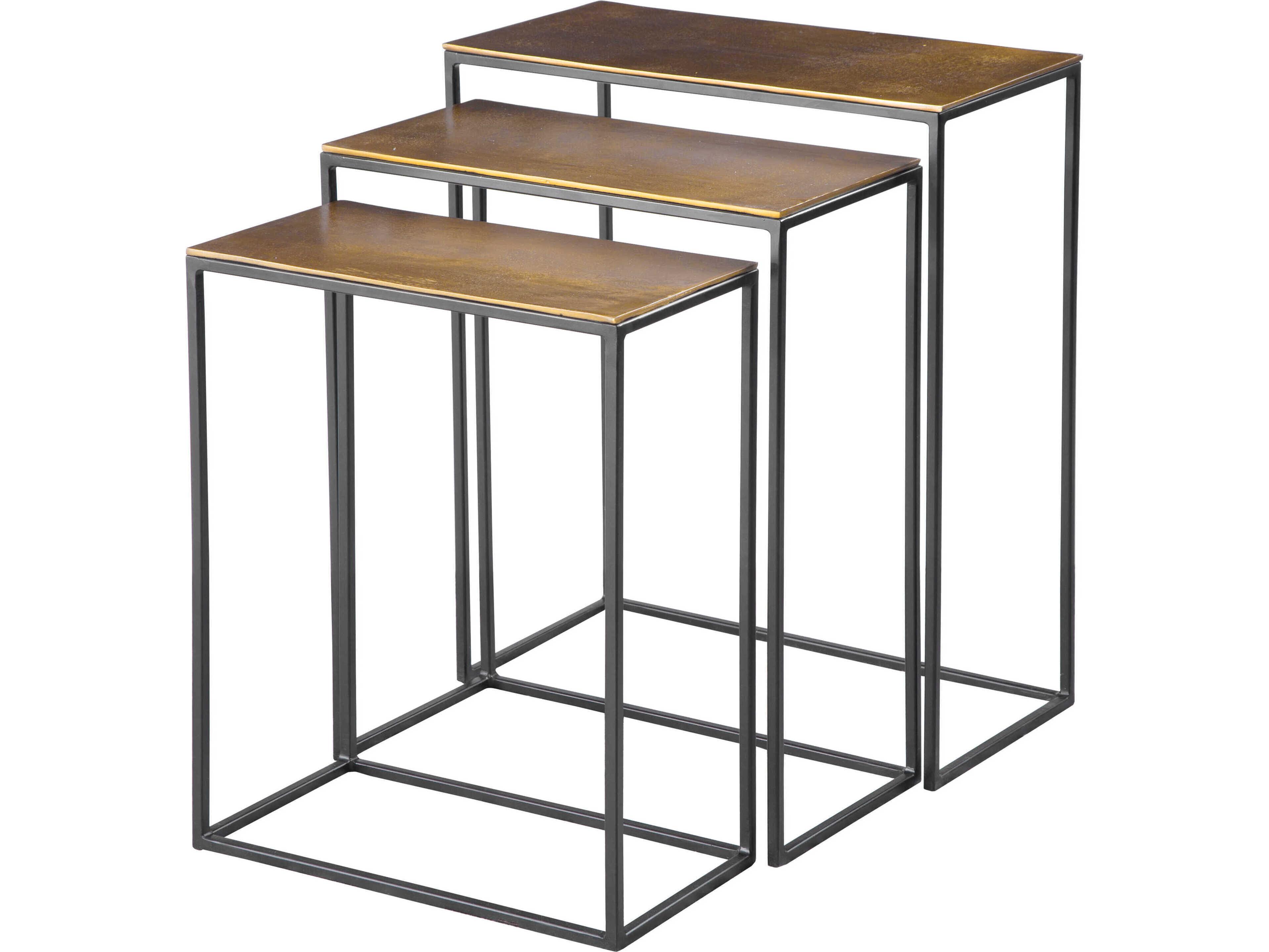 Uttermost Coreene Rectangular Metal Antique Gold End Table