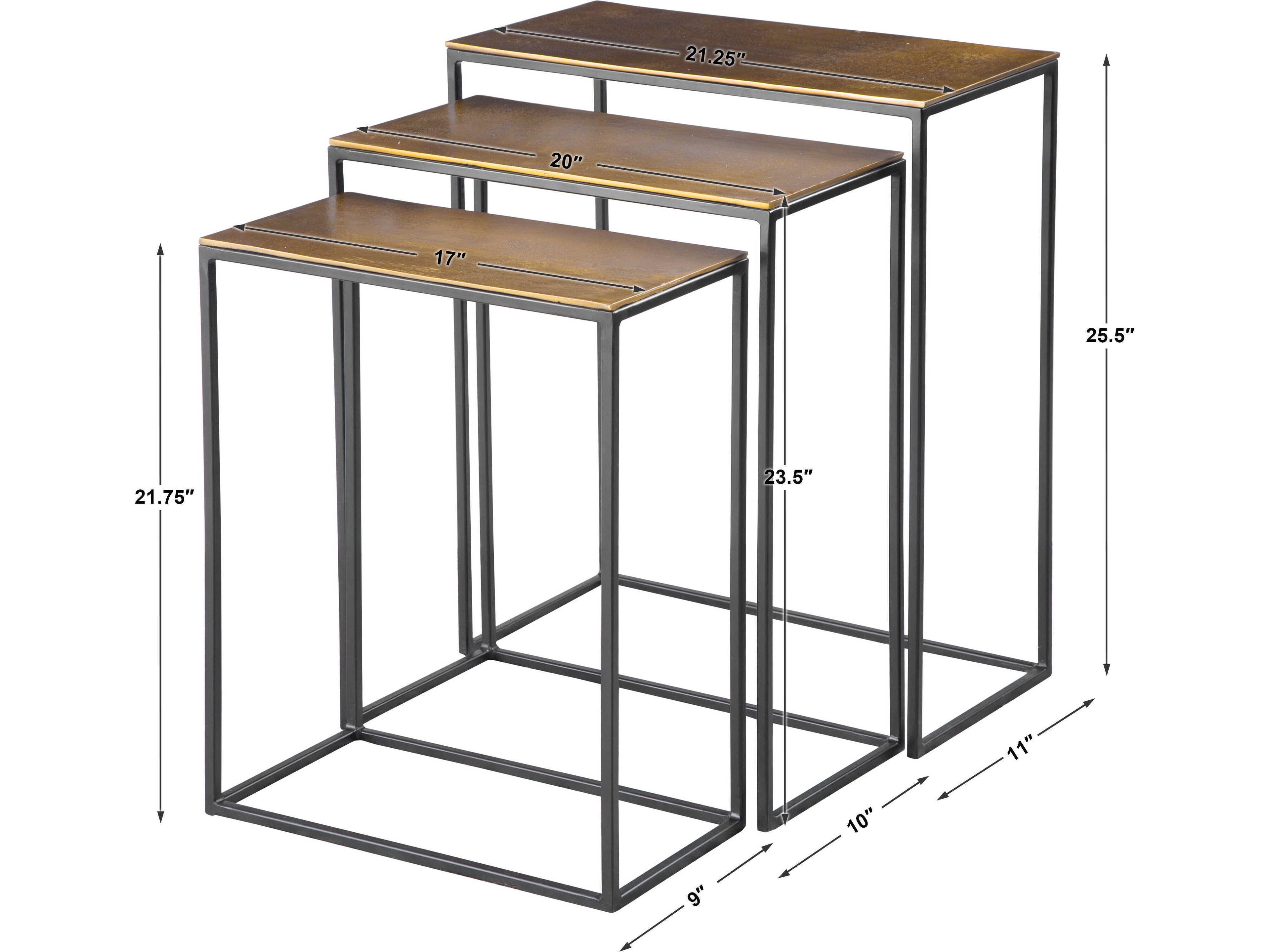 Uttermost Coreene Rectangular Metal Antique Gold End Table