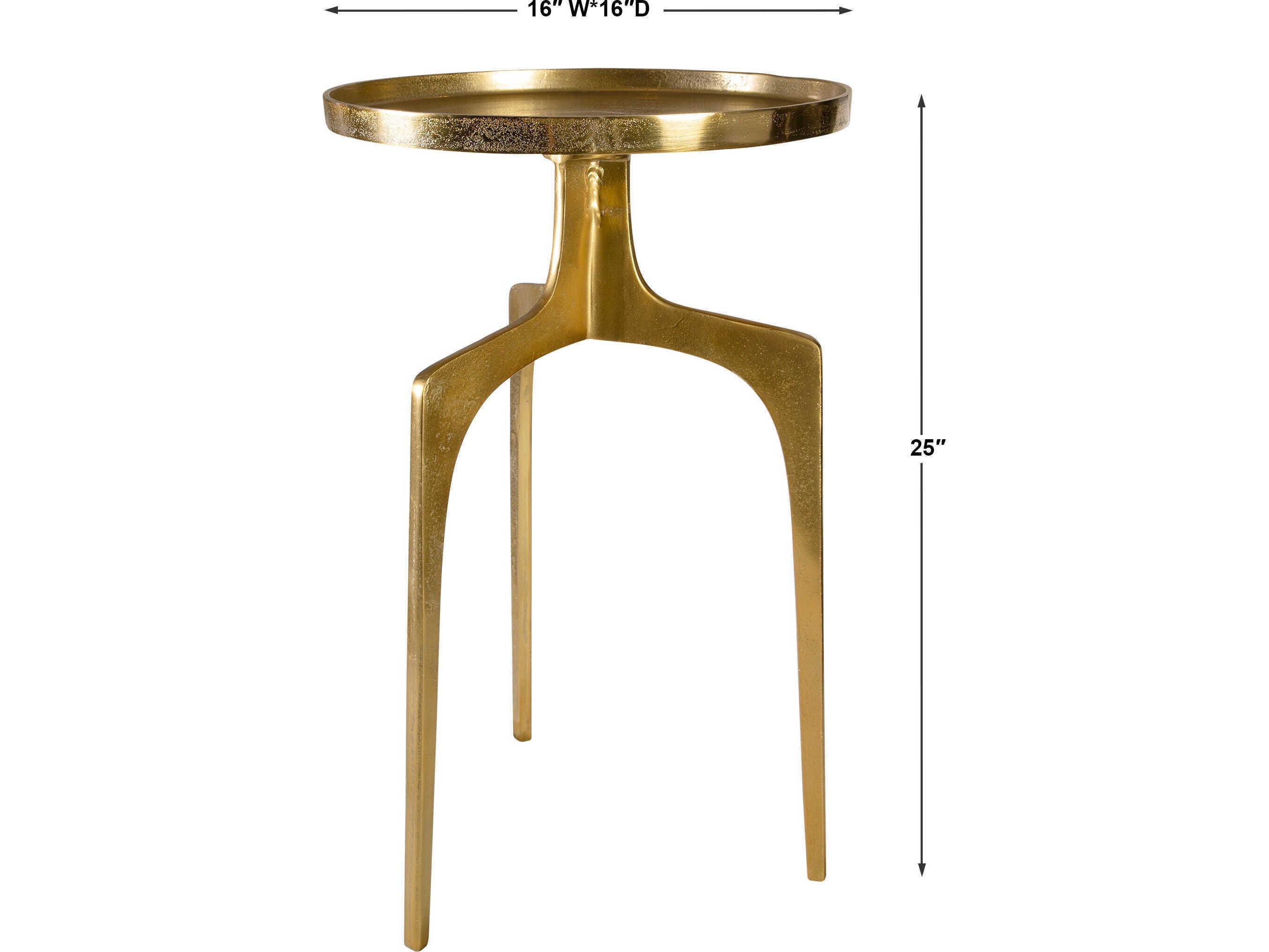 Uttermost Kenna Round Metal Soft Gold End Table
