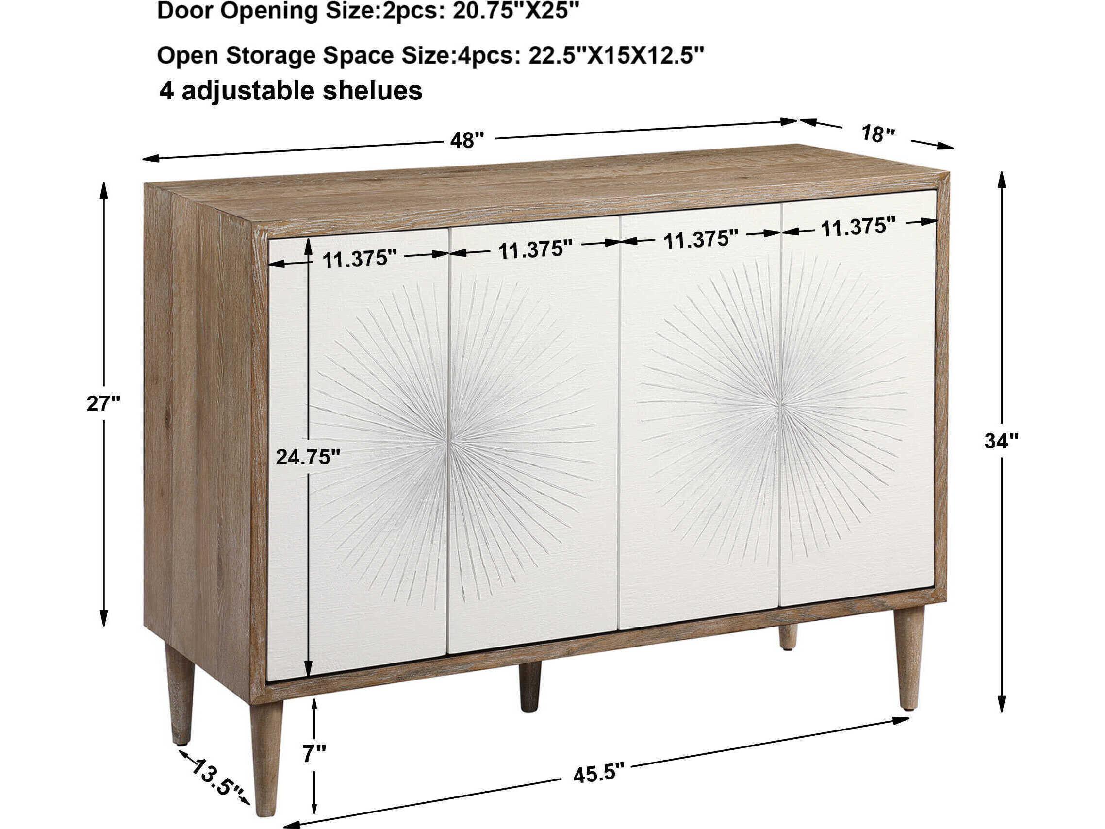 Uttermost Dani 48" Oak Wood Sideboard