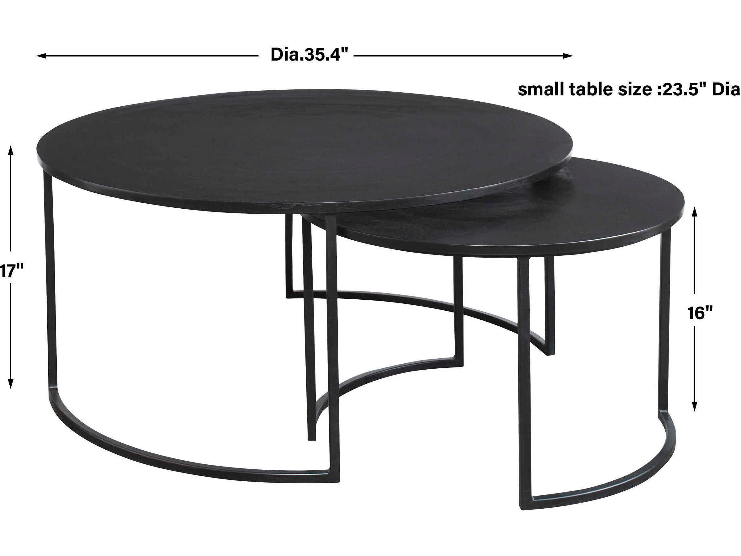 Uttermost Barnette Round Metal Oxidized Black Coffee Table