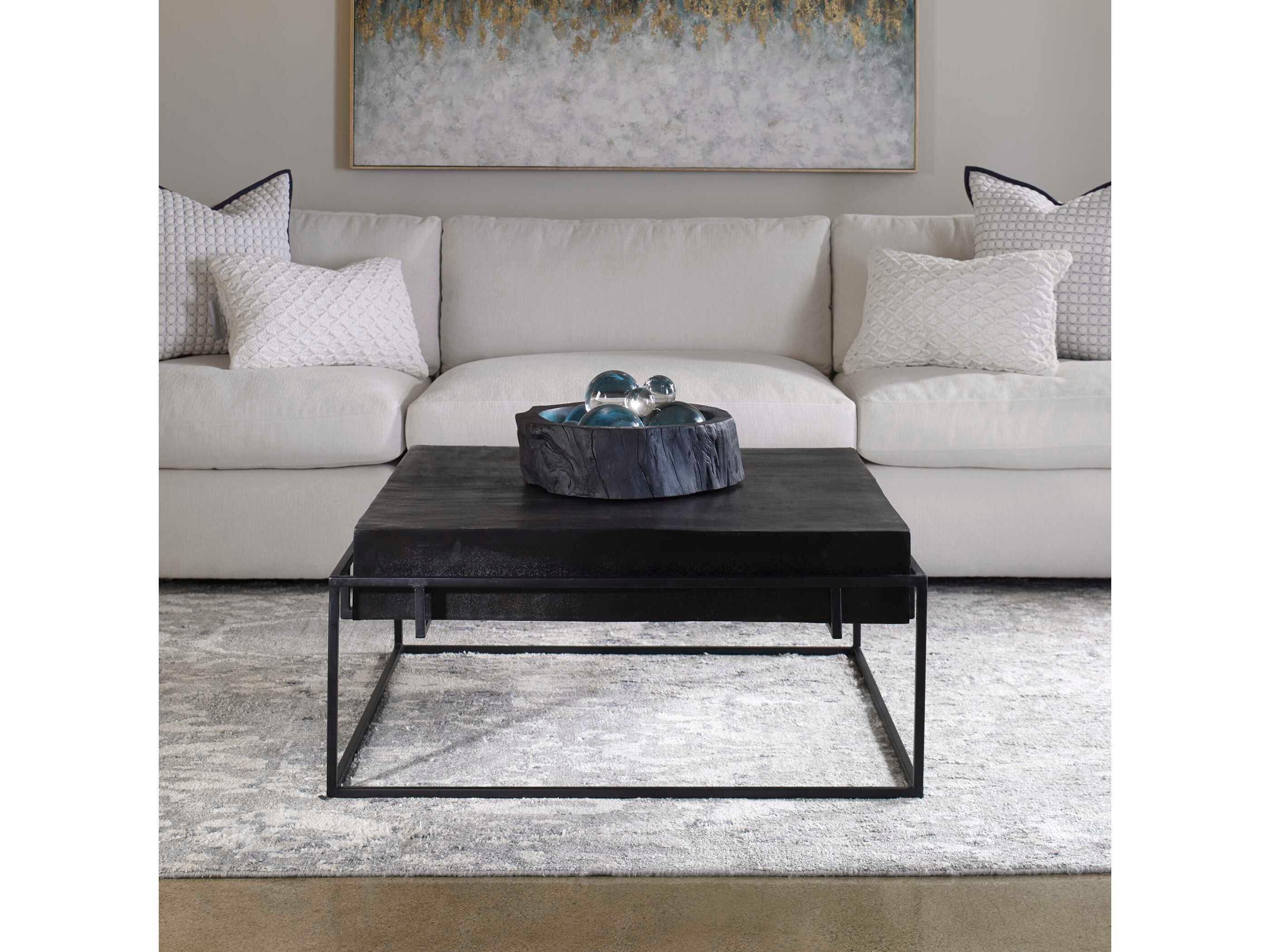 Uttermost Telone Square Metal Dark Oxidized Black Coffee Table