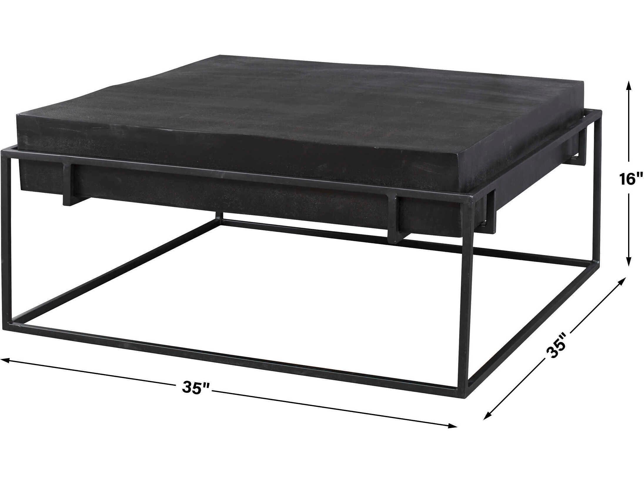 Uttermost Telone Square Metal Dark Oxidized Black Coffee Table