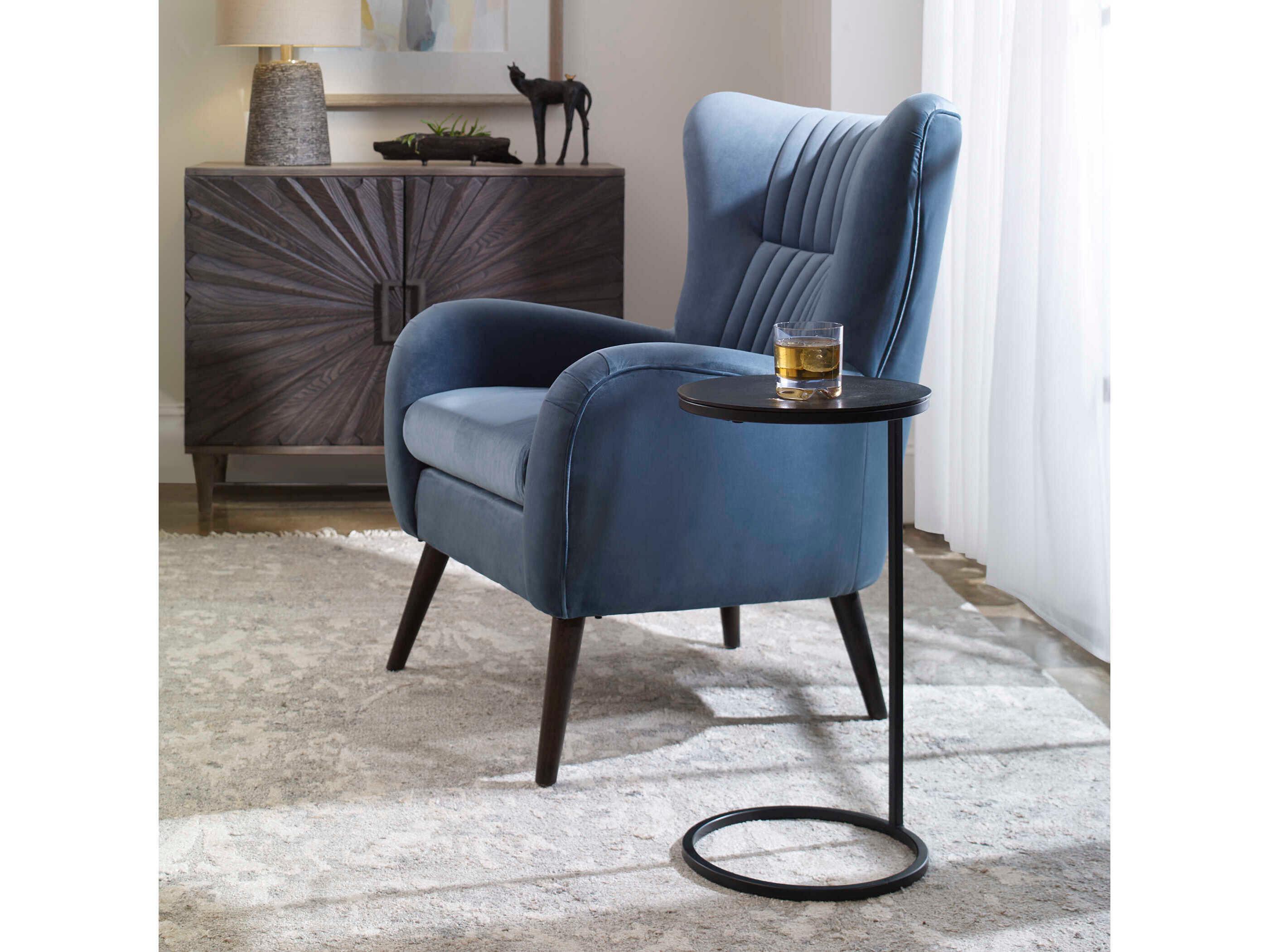 Uttermost Brunei Round Metal Aged Black End Table