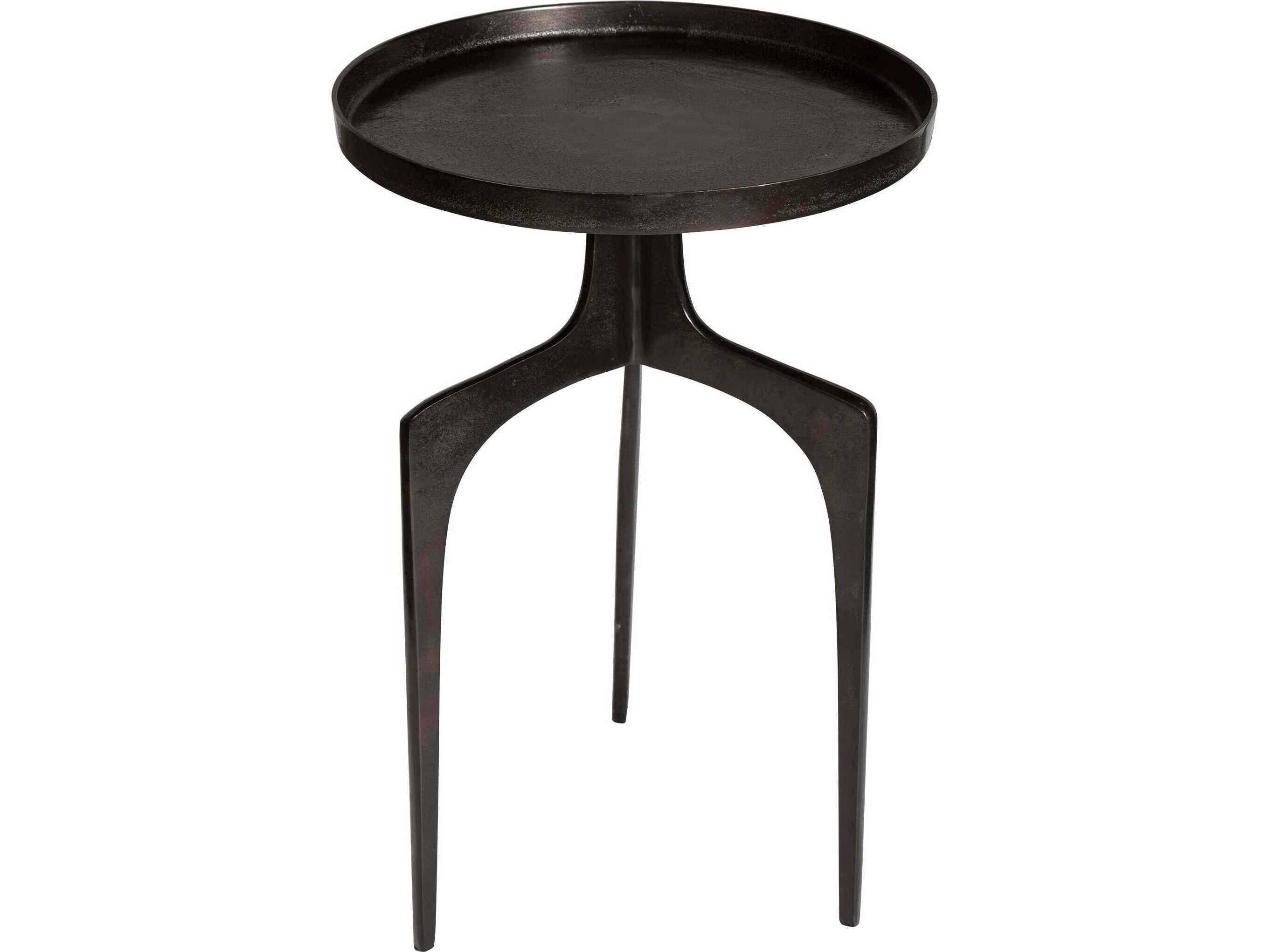 Uttermost Kenna Round Metal Plated Antique Bronze End Table