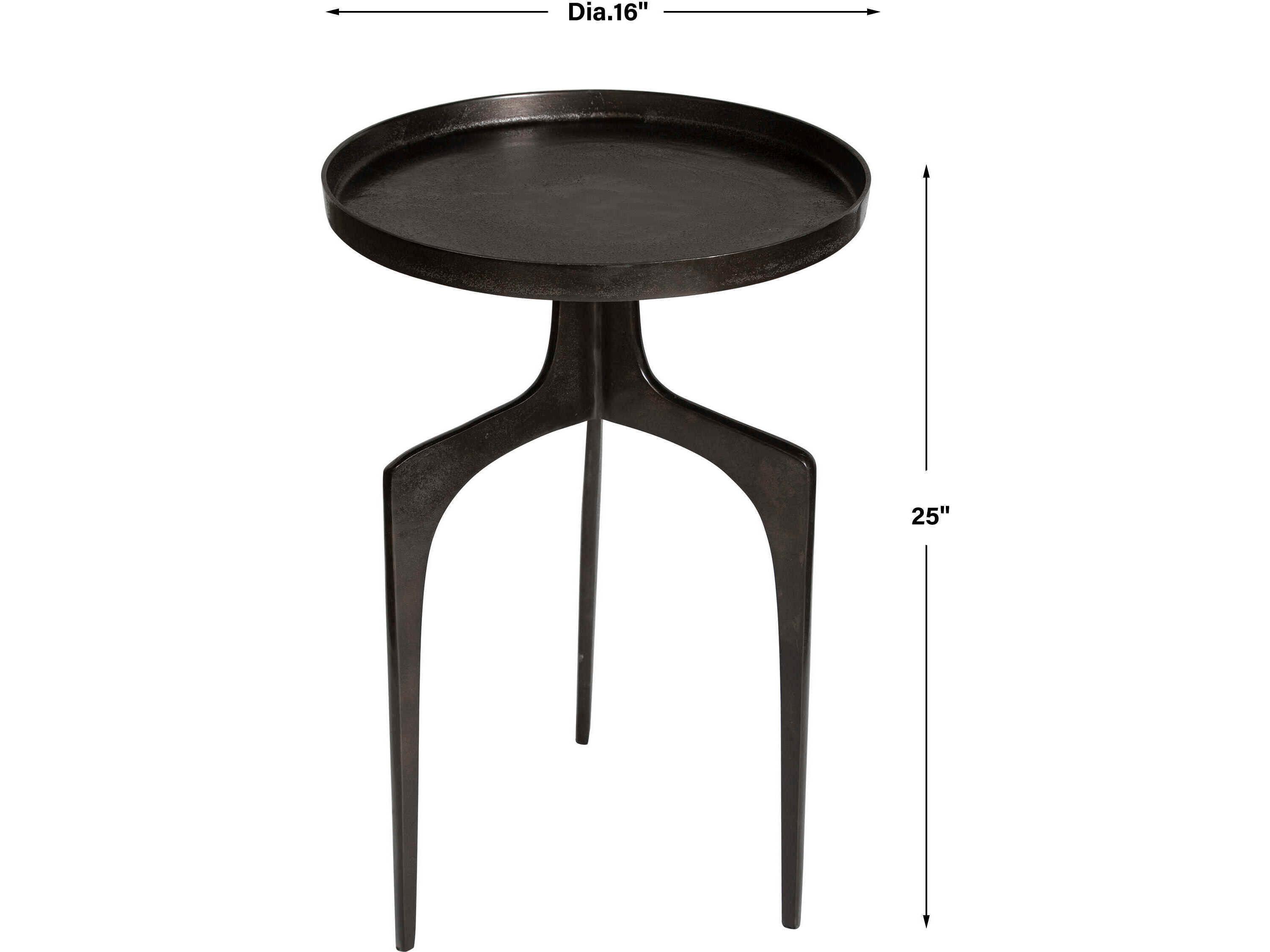 Uttermost Kenna Round Metal Plated Antique Bronze End Table