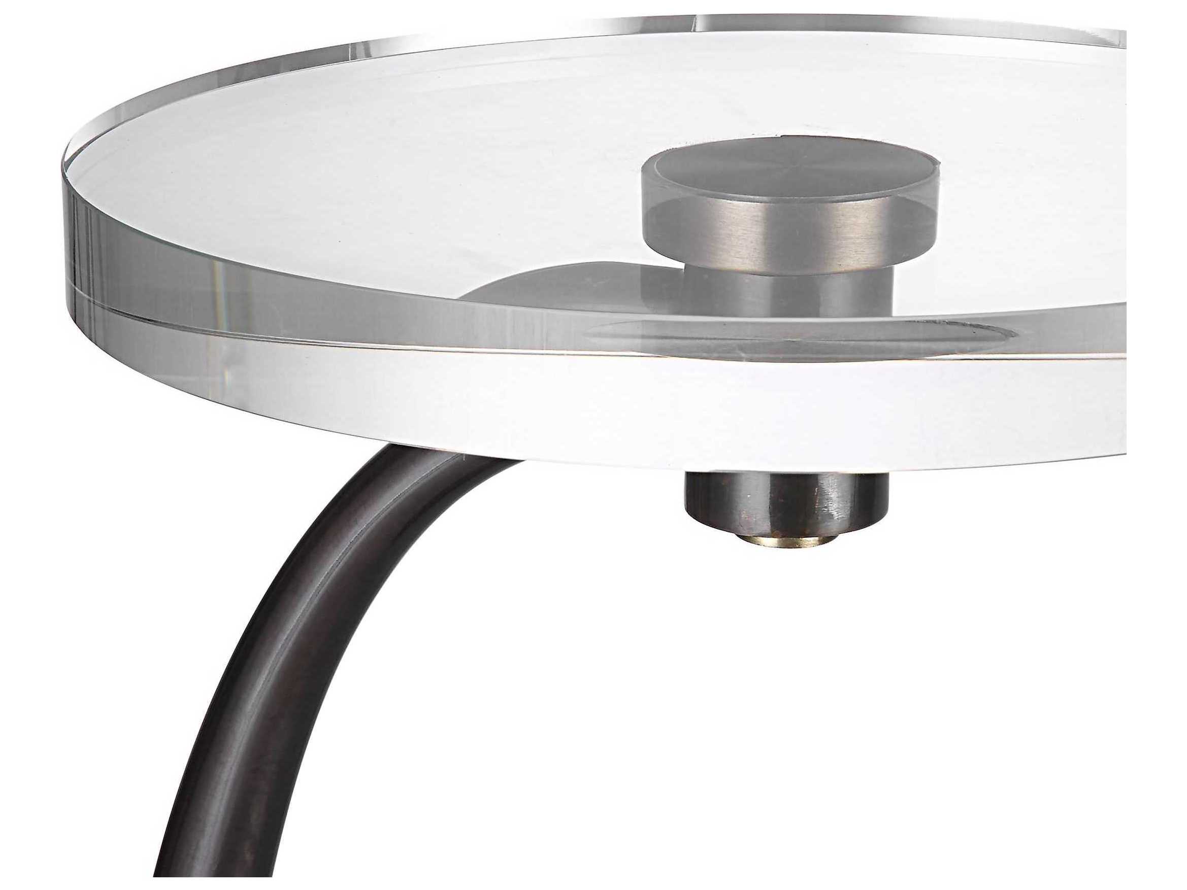 Uttermost Waveney Round Glass Dark Bronze End Table