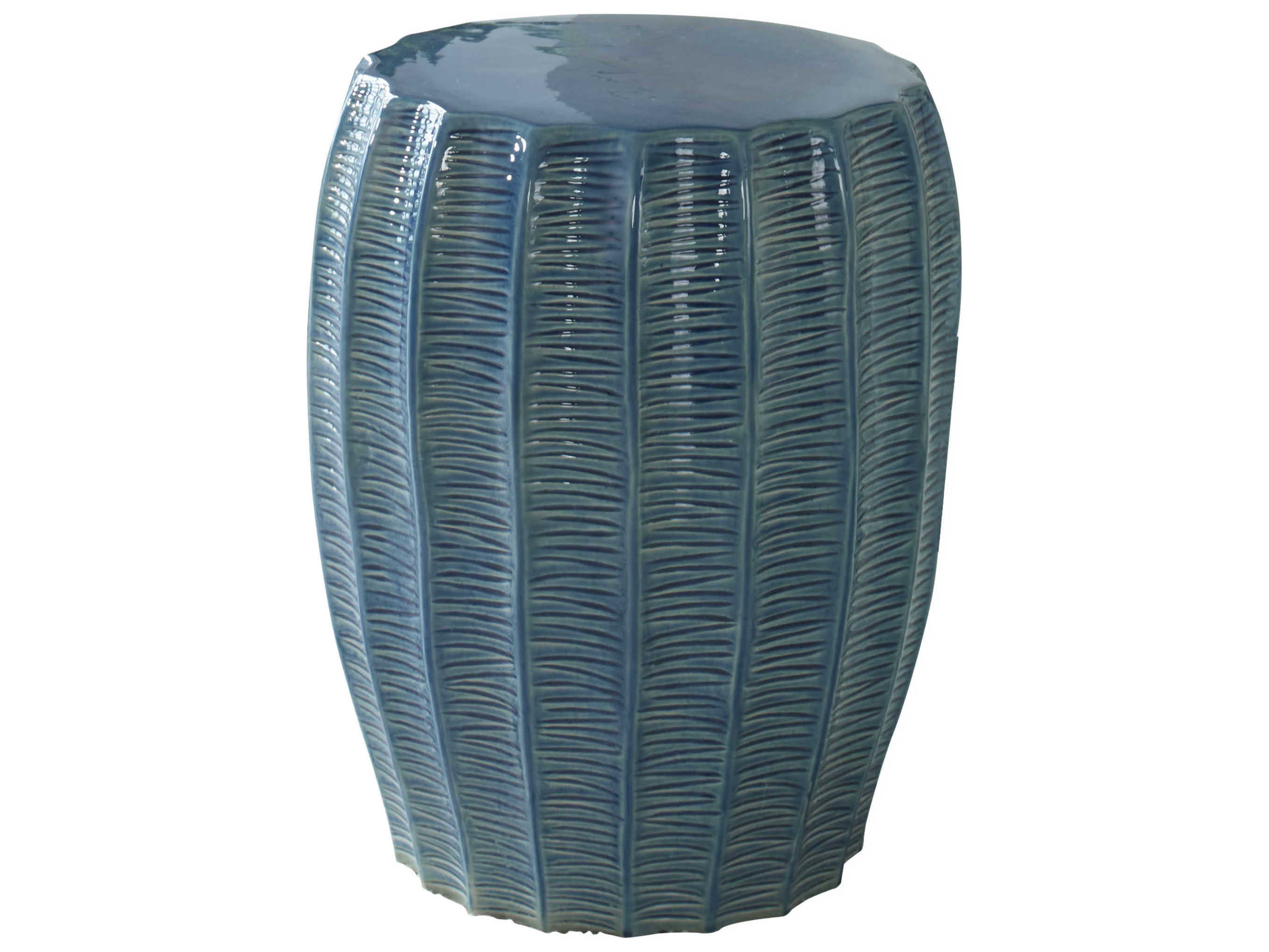 Uttermost Harbor Aqua Blue Accent Stool