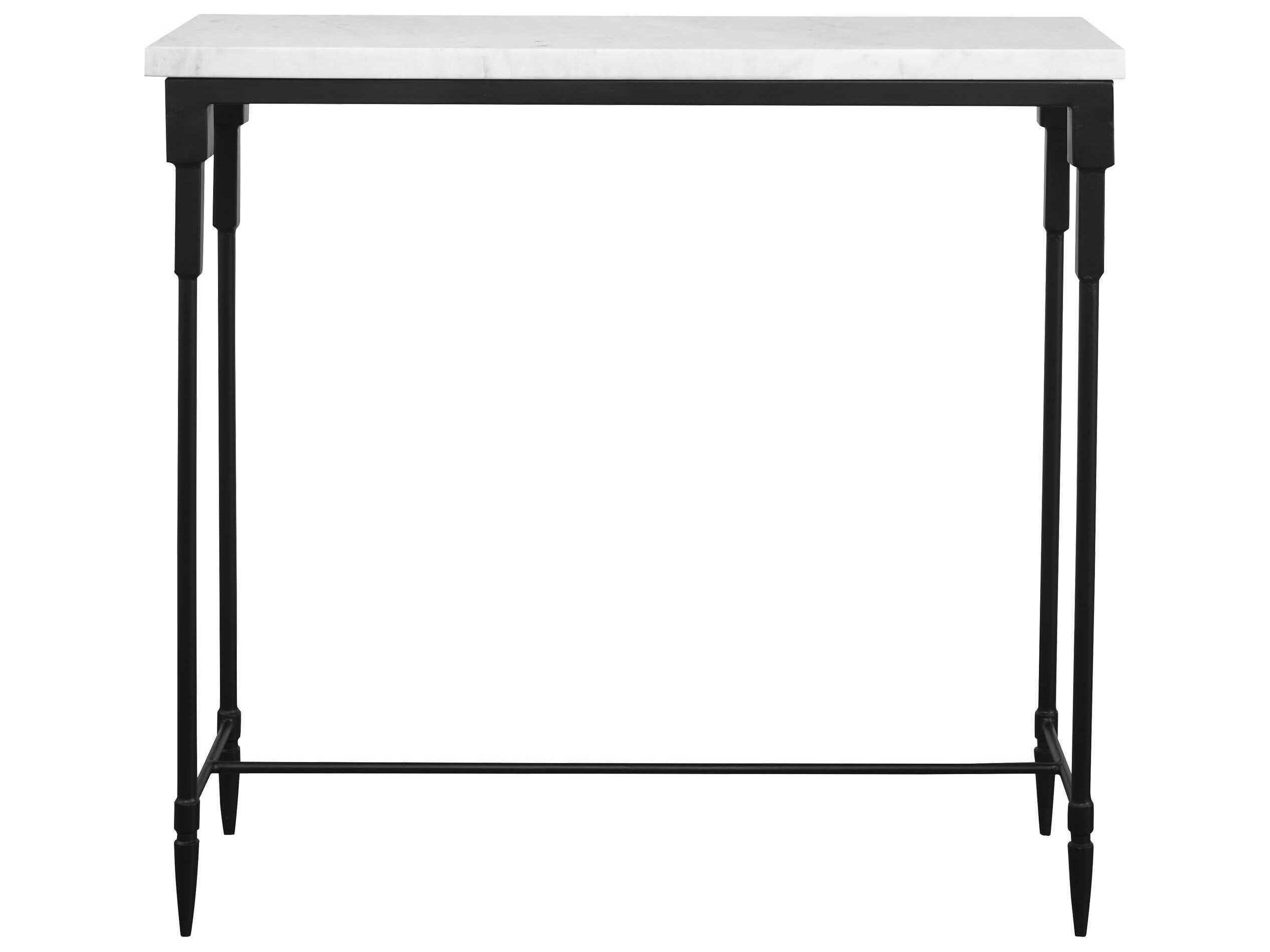 Uttermost Bourges Rectangular Marble Black White Console Table