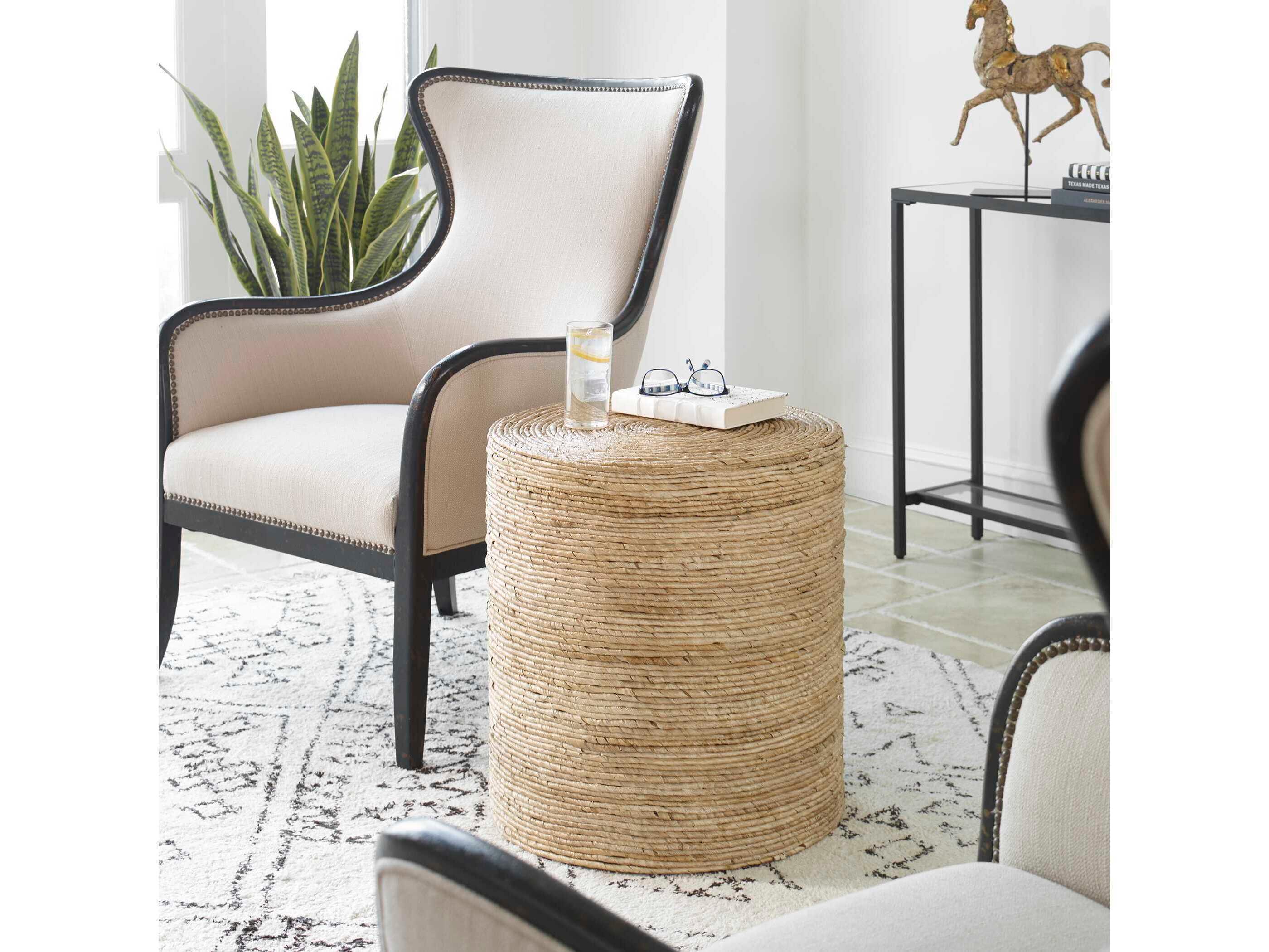 Uttermost Rora Round Natural End Table