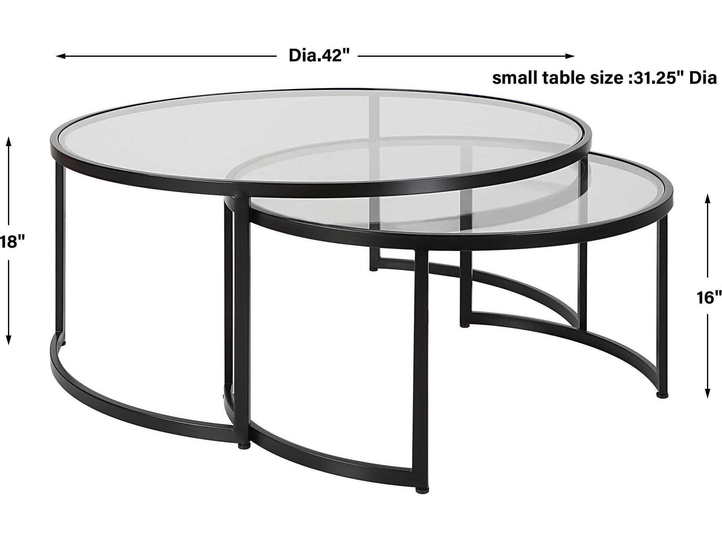 Uttermost Rhea Round Glass Satin Black End Table