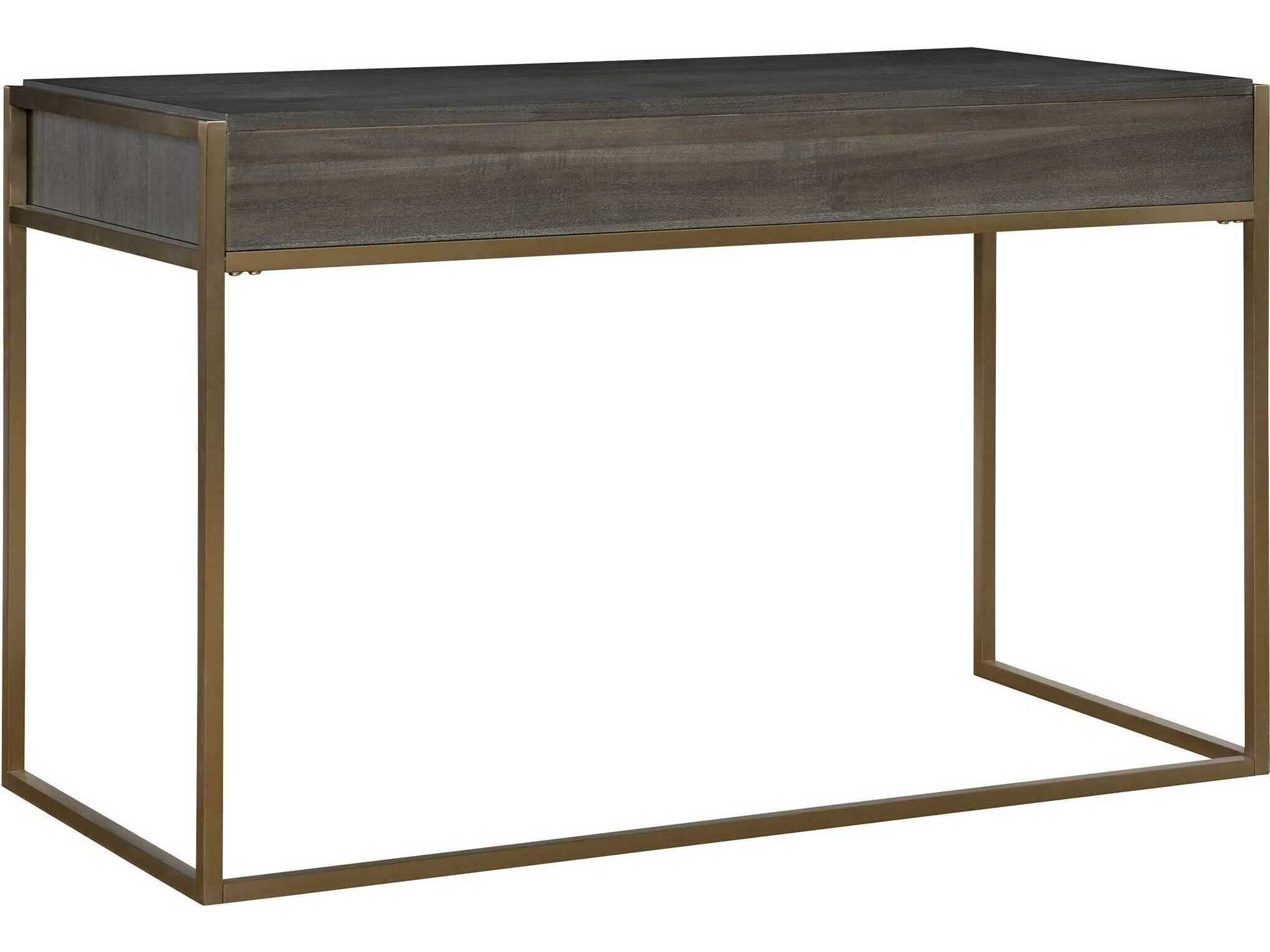 Uttermost Taja Brushed Brass Acacia Wood Writing Desk