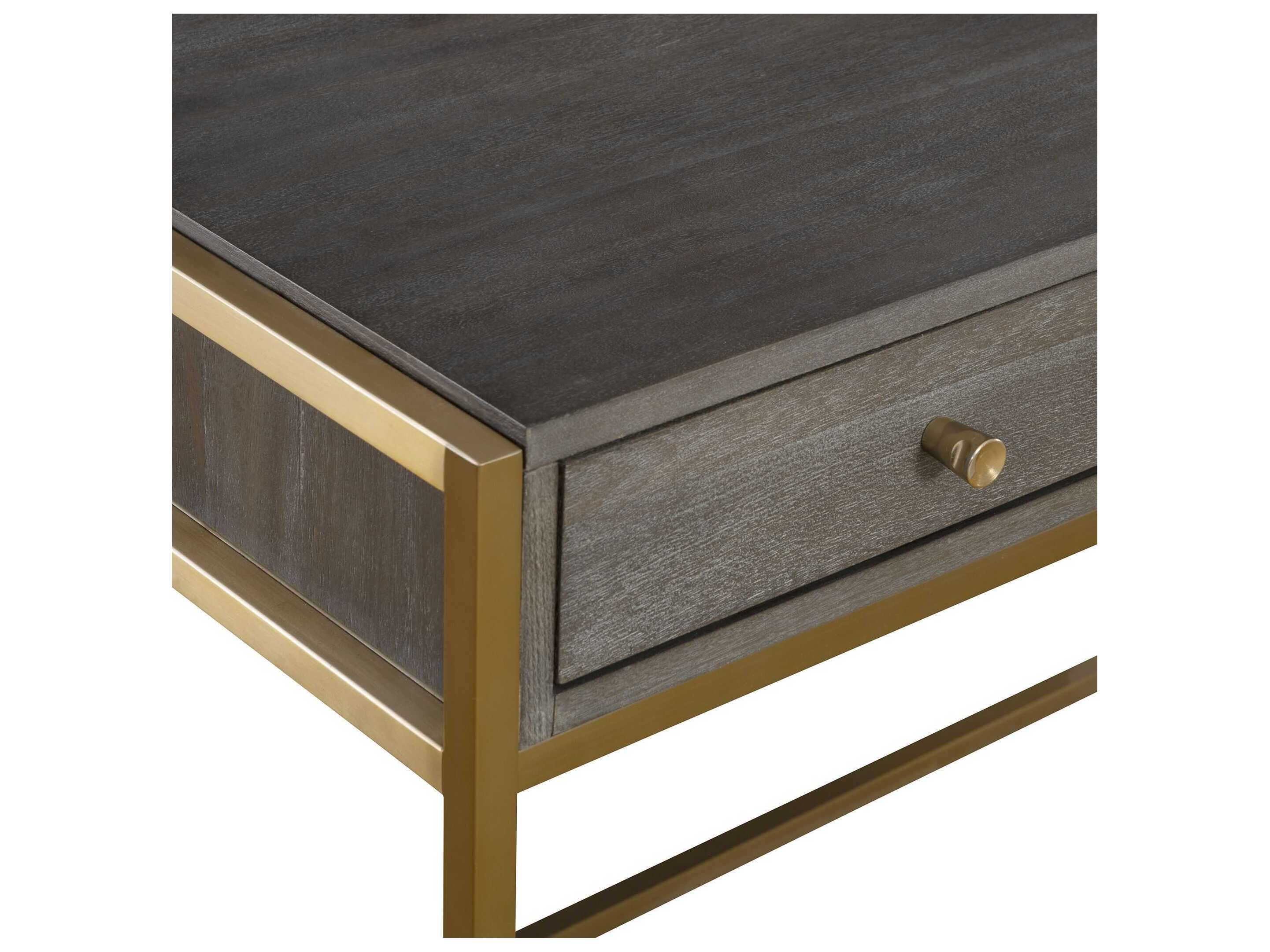 Uttermost Taja Brushed Brass Acacia Wood Writing Desk