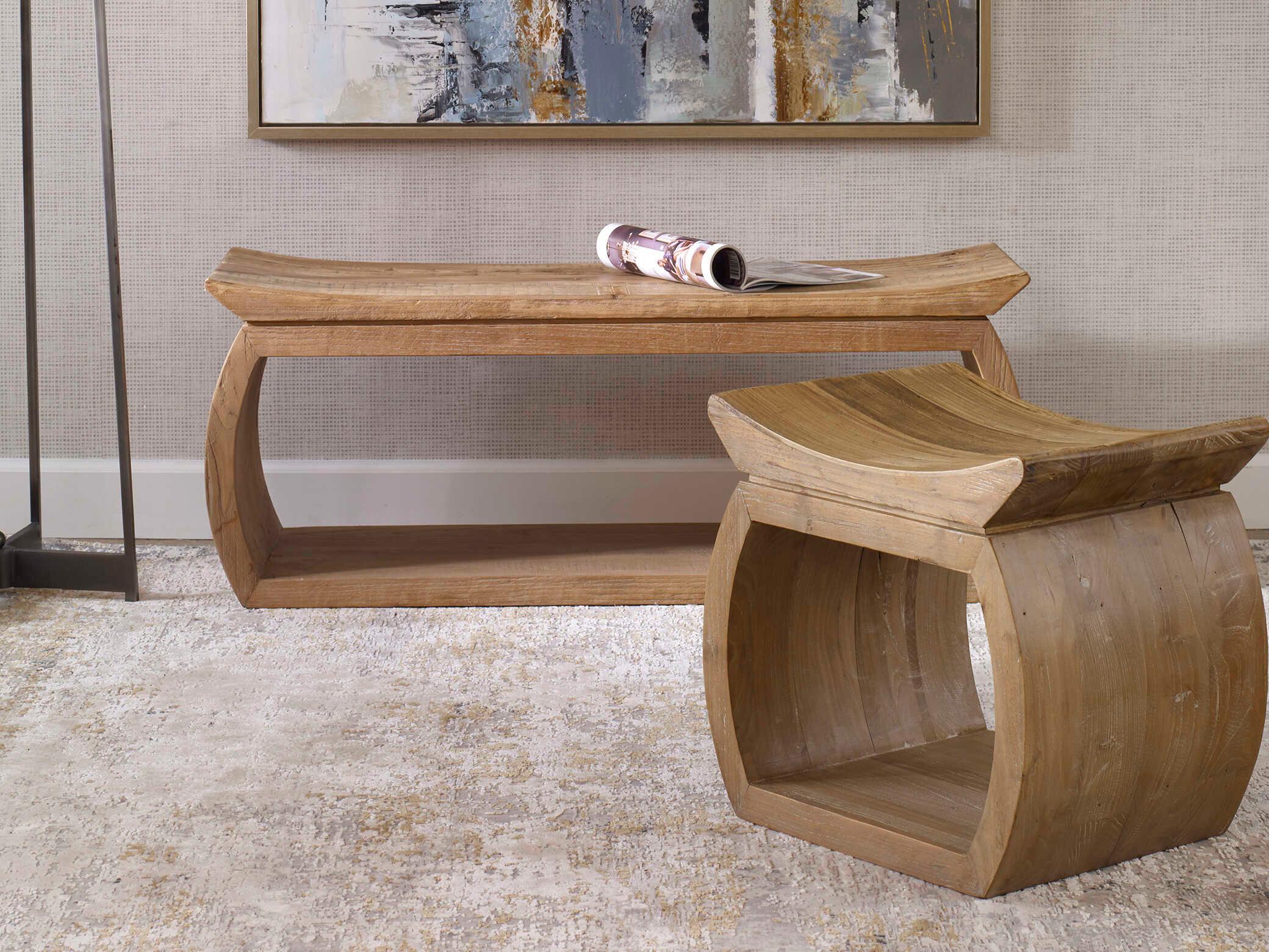 Uttermost Connor Natural Brown Accent Bench