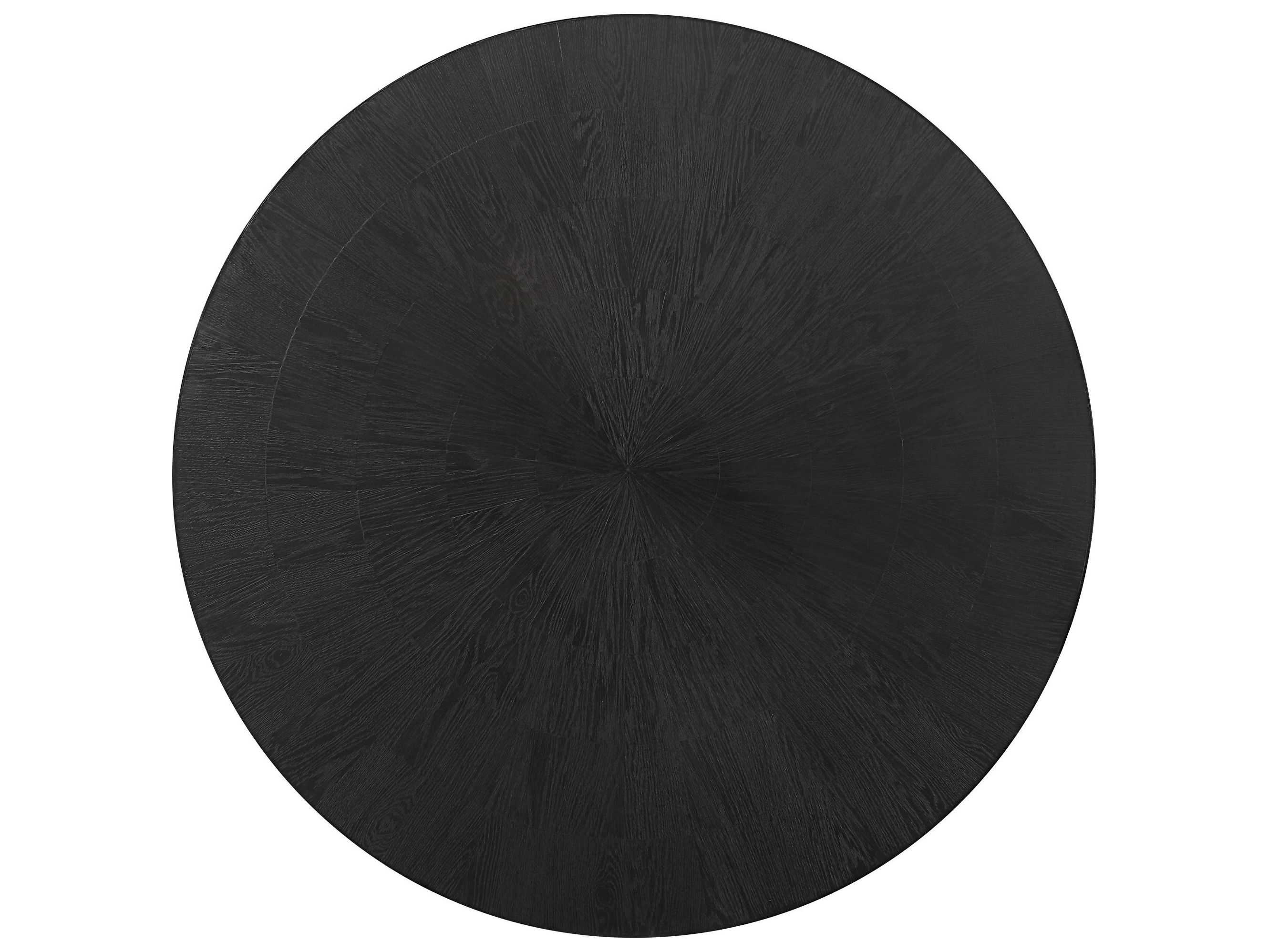 Uttermost Gidran Round Wood Rich Charcoal Black Dining Table