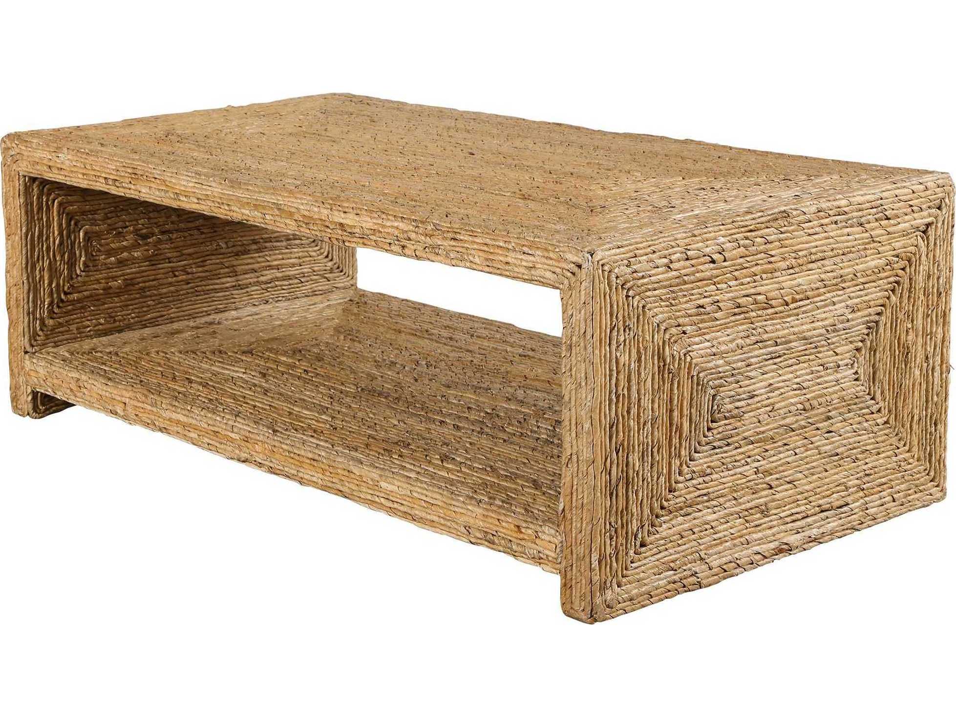 Uttermost Rora Rectangular Natural Woven Banana Plant Coffee Table