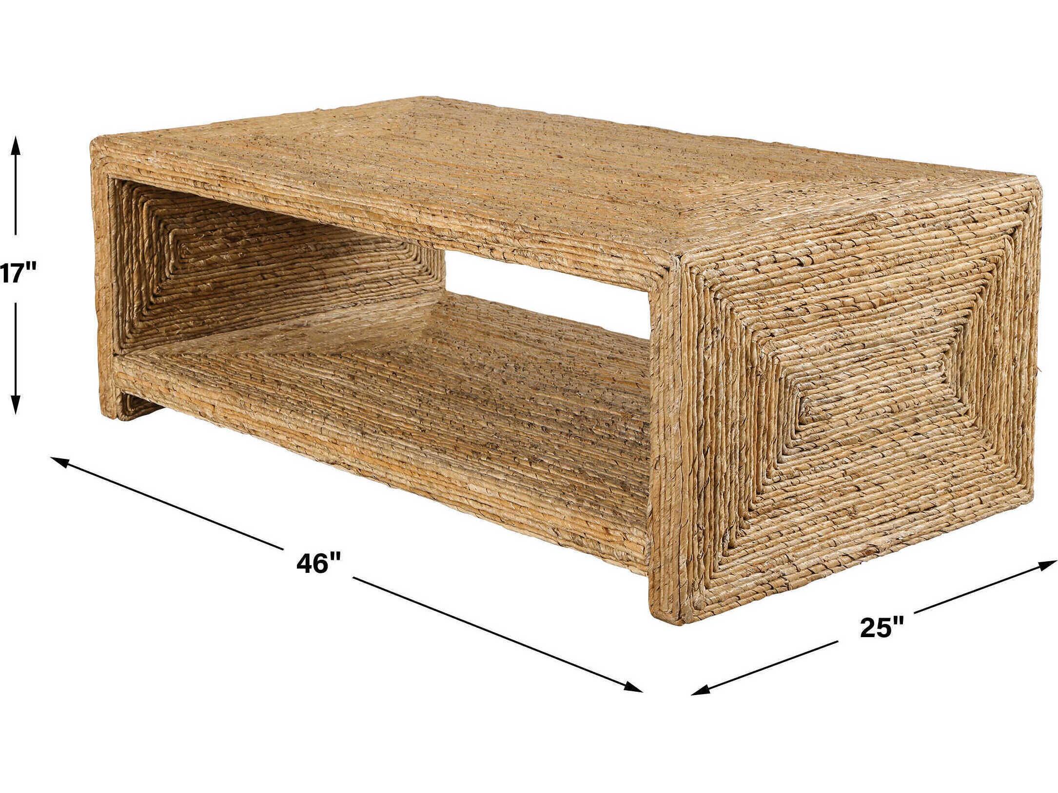 Uttermost Rora Rectangular Natural Woven Banana Plant Coffee Table