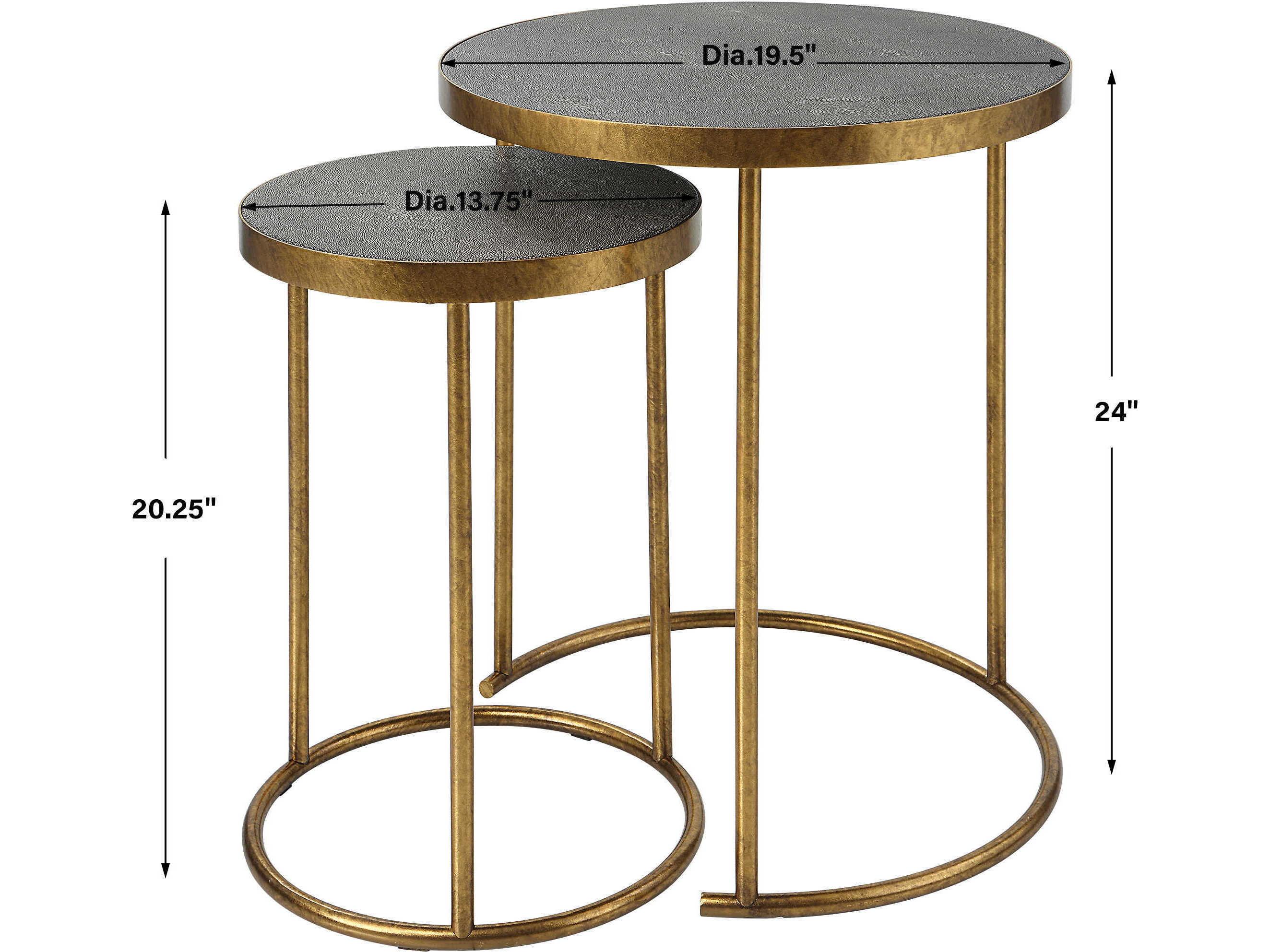 Uttermost Aragon Round Faux Leather Antique Burnished Brass End Table