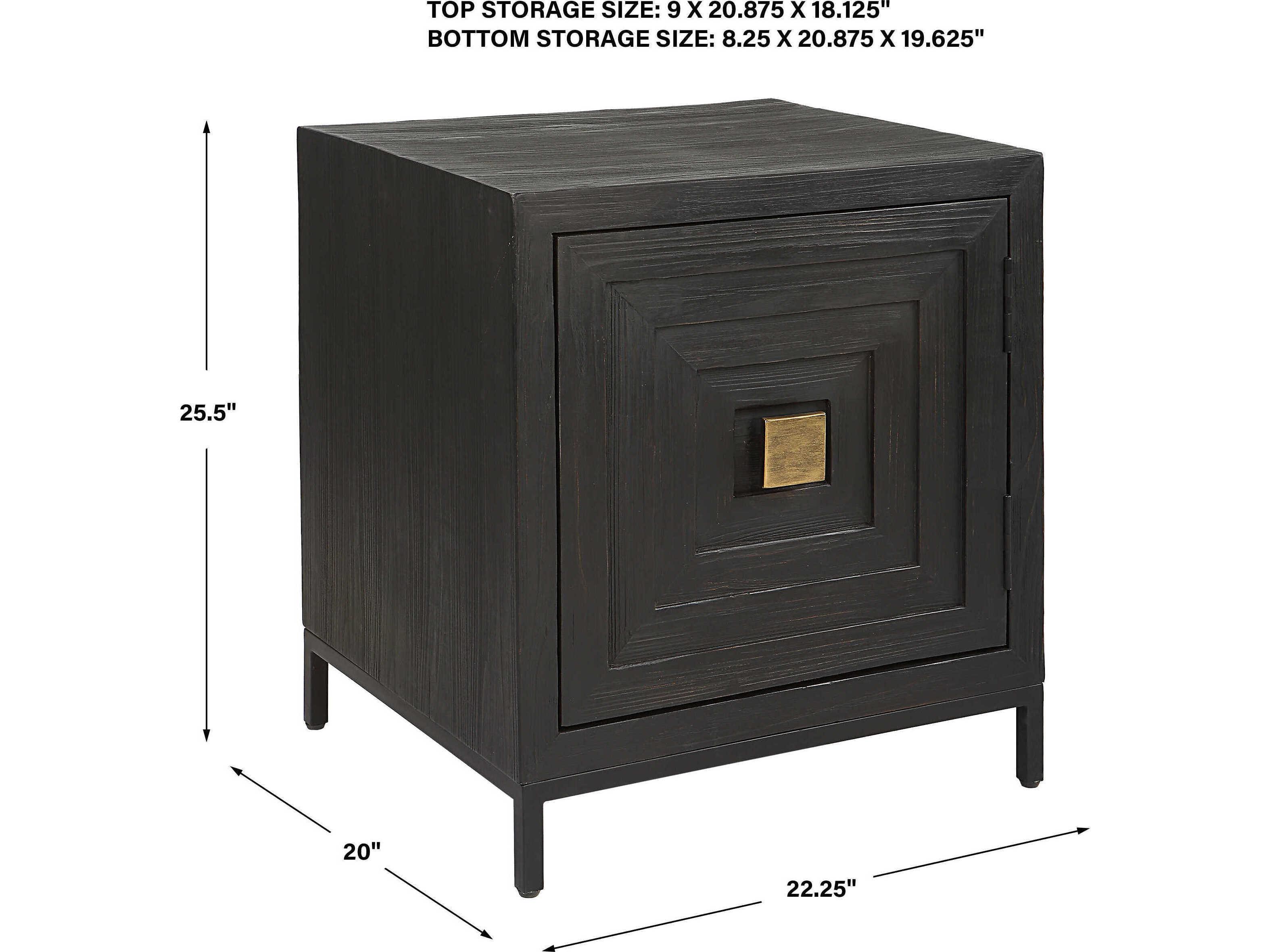 Uttermost Aiken Square Wood Dark Ebony Stain End Table