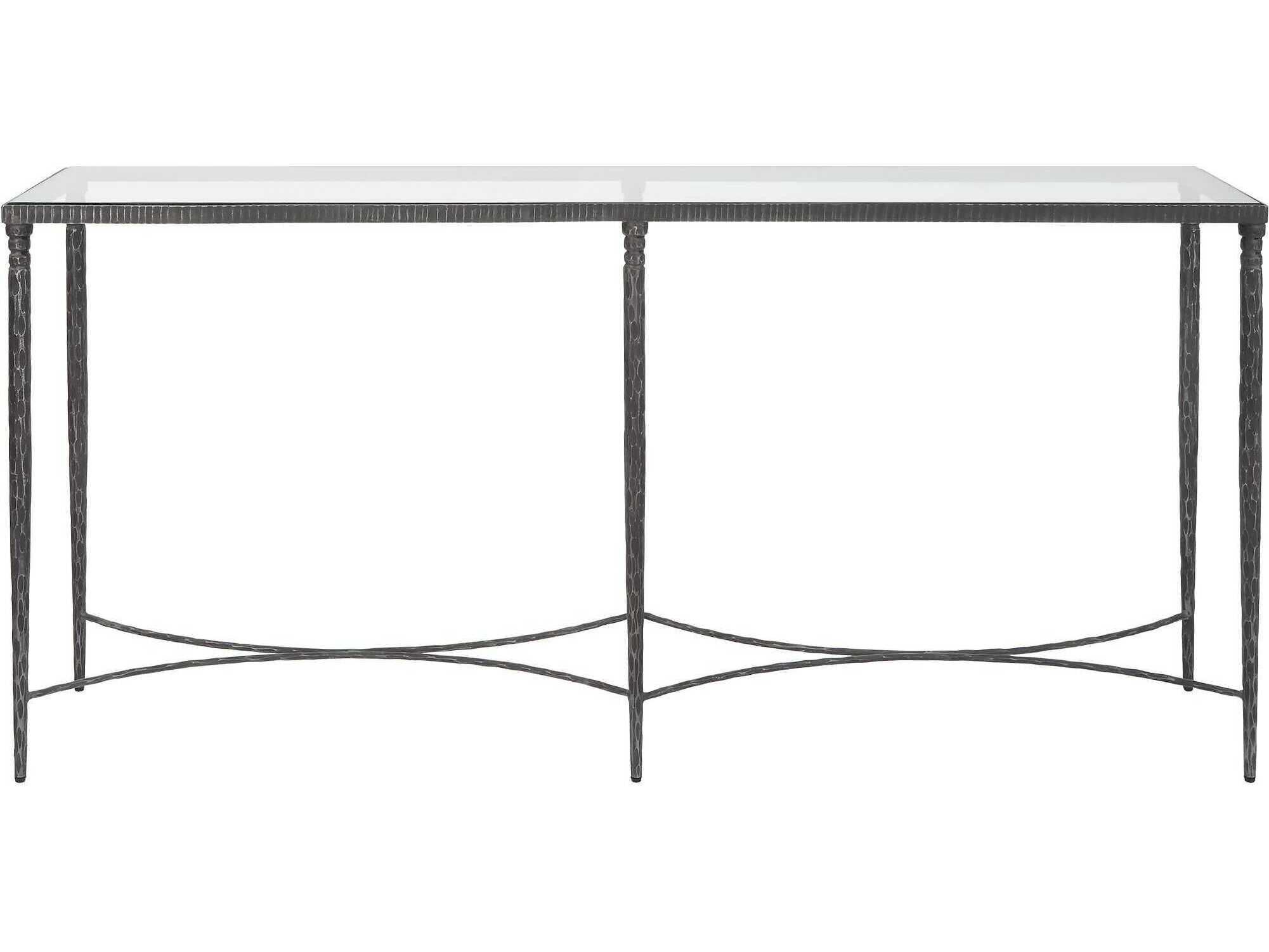 Uttermost Washington Rectangular Glass Natural Rustic Black Console Table