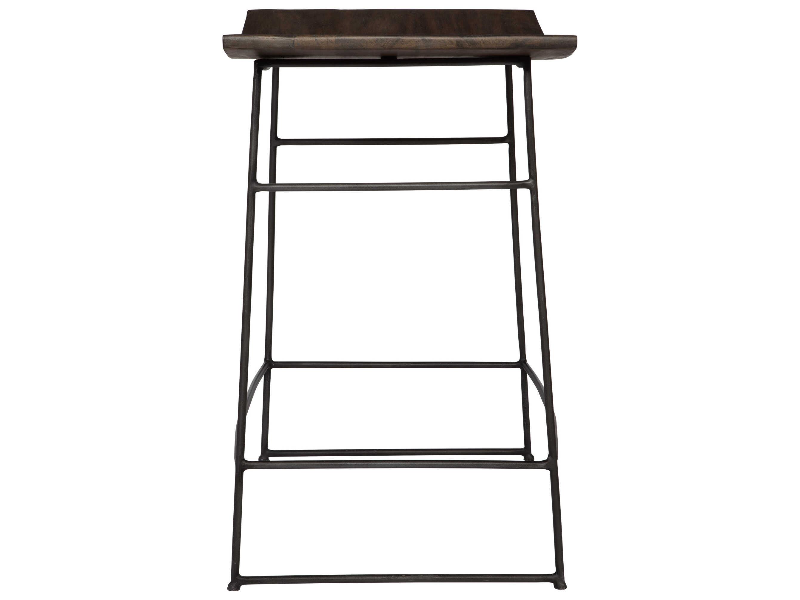 Uttermost Thura Rich Walnut Dark Gunmetal Mango Wood Counter Stool