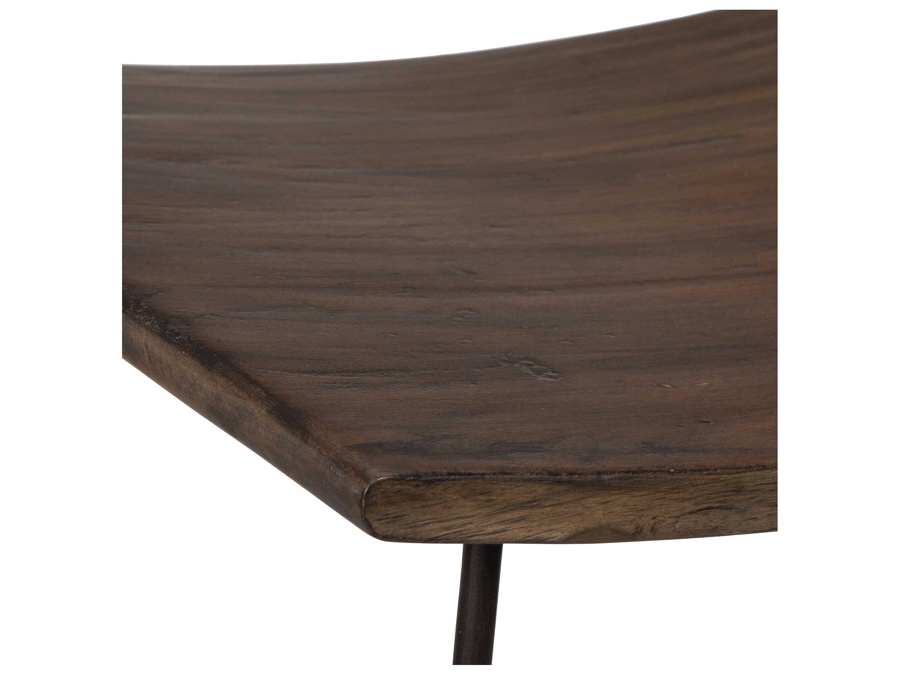 Uttermost Thura Rich Walnut Dark Gunmetal Mango Wood Counter Stool