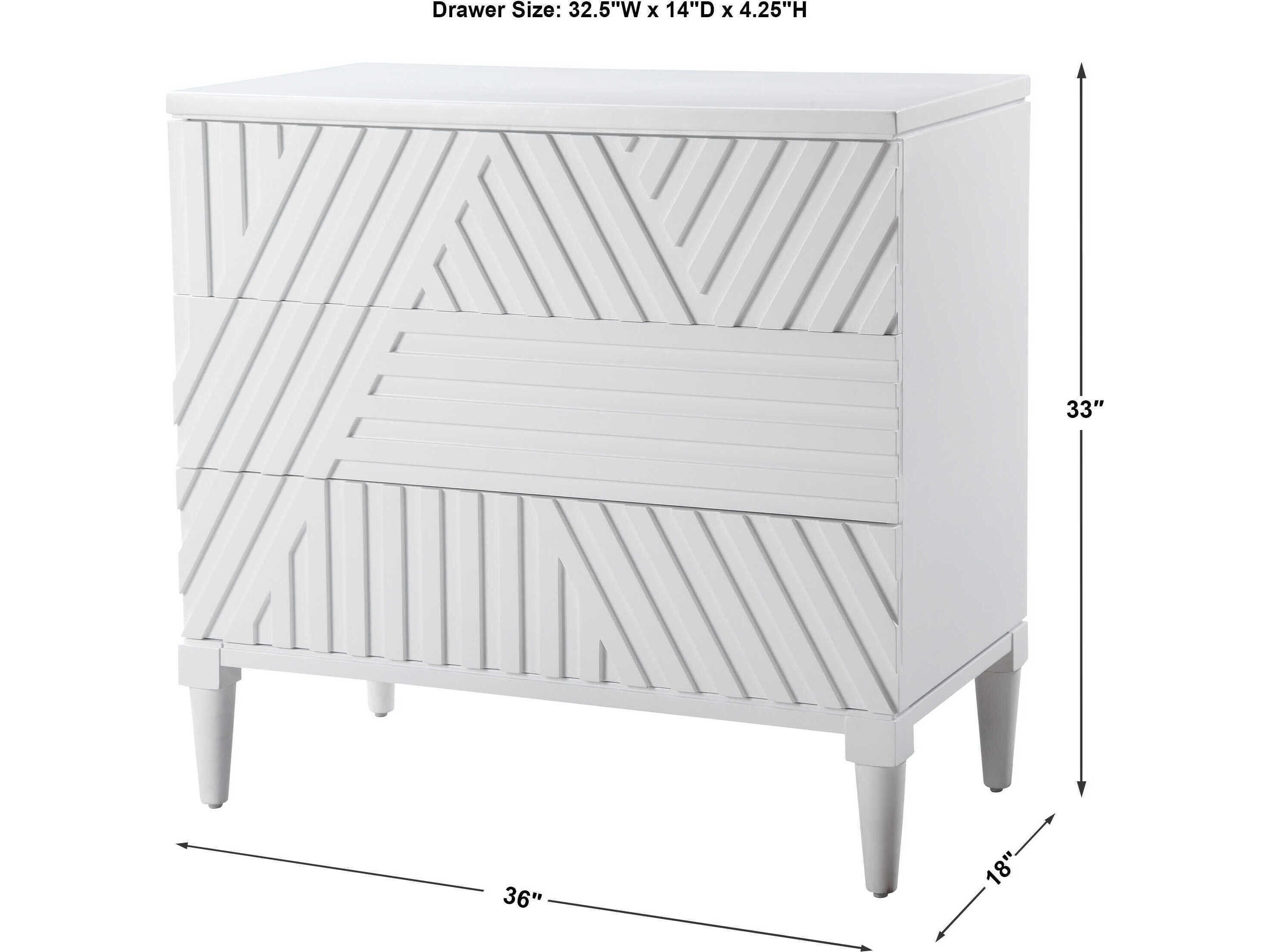 Uttermost Colby 3-Drawers Plywood Dresser