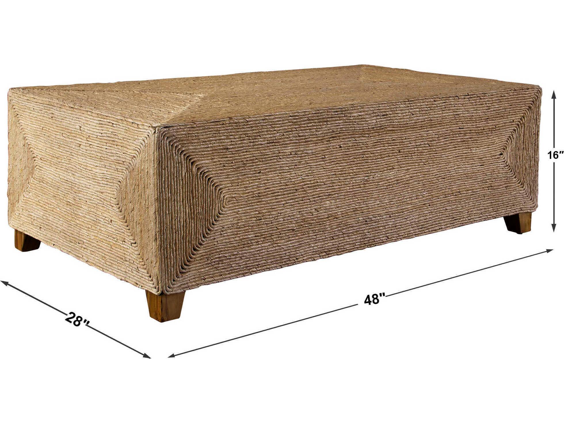 Uttermost Rora Rectangular Wicker Natural Coffee Table