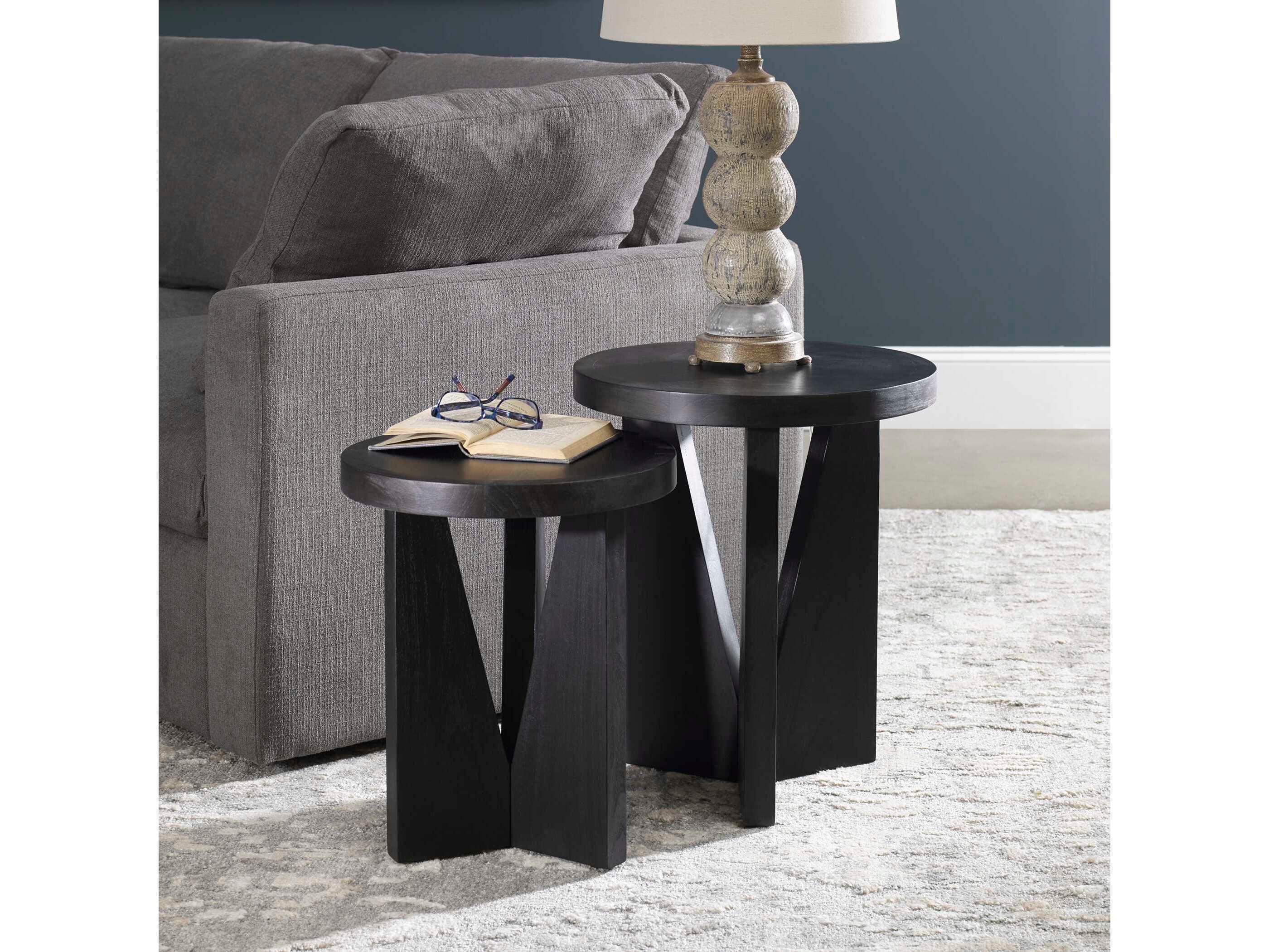 Uttermost Nadette Round Wood Dark Espresso End Table