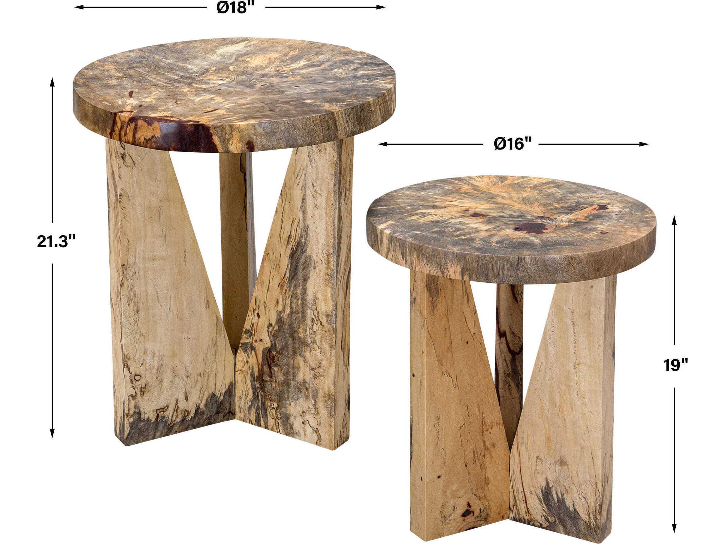 Uttermost Nadette Round Wood Natural End Table
