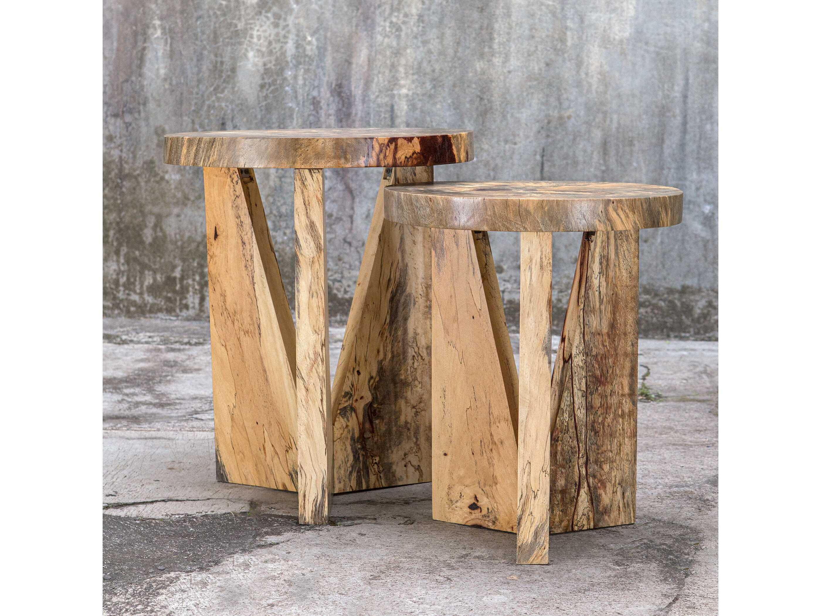 Uttermost Nadette Round Wood Natural End Table