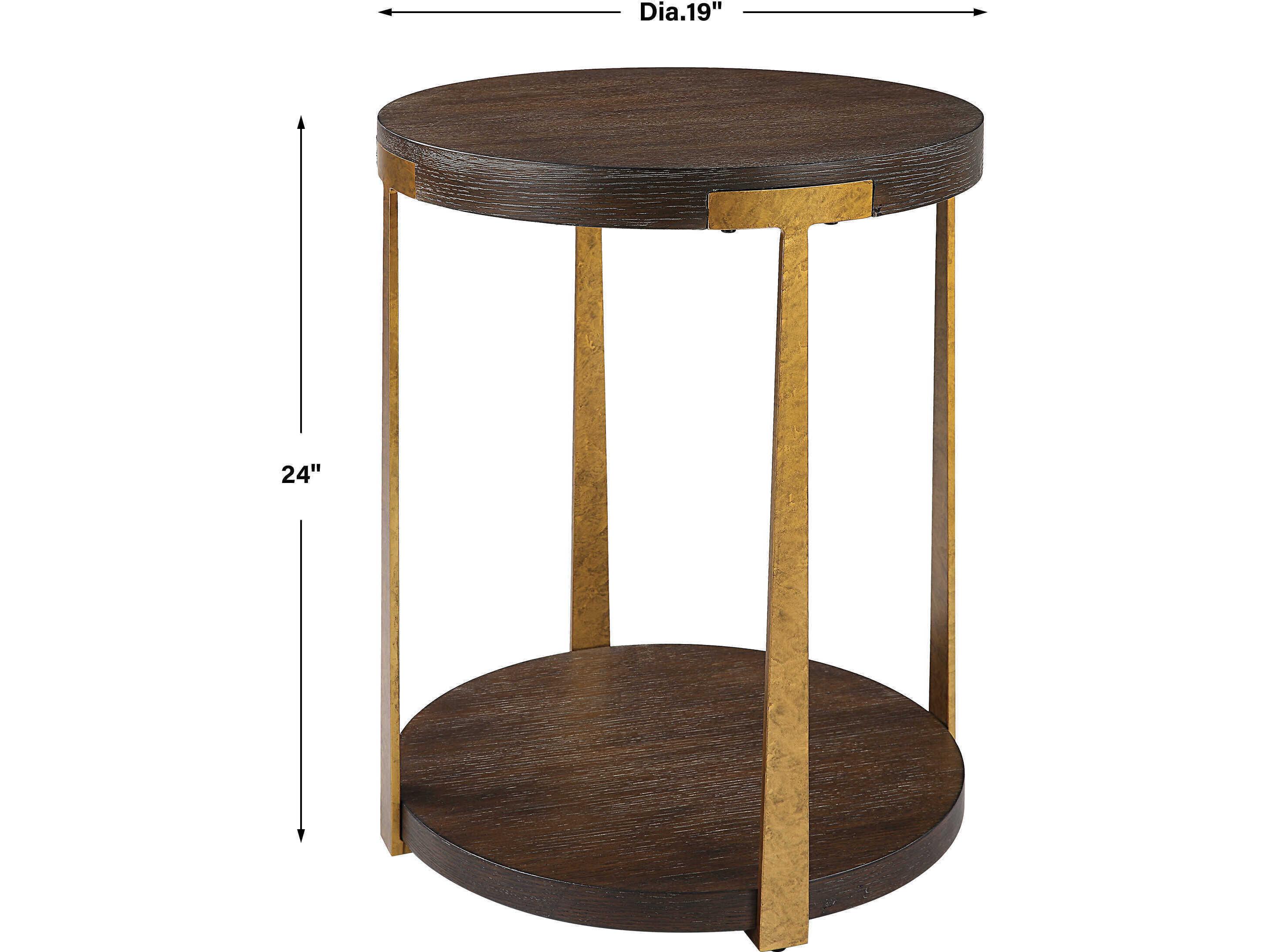 Uttermost Palisade Round Wood Rich Coffee End Table