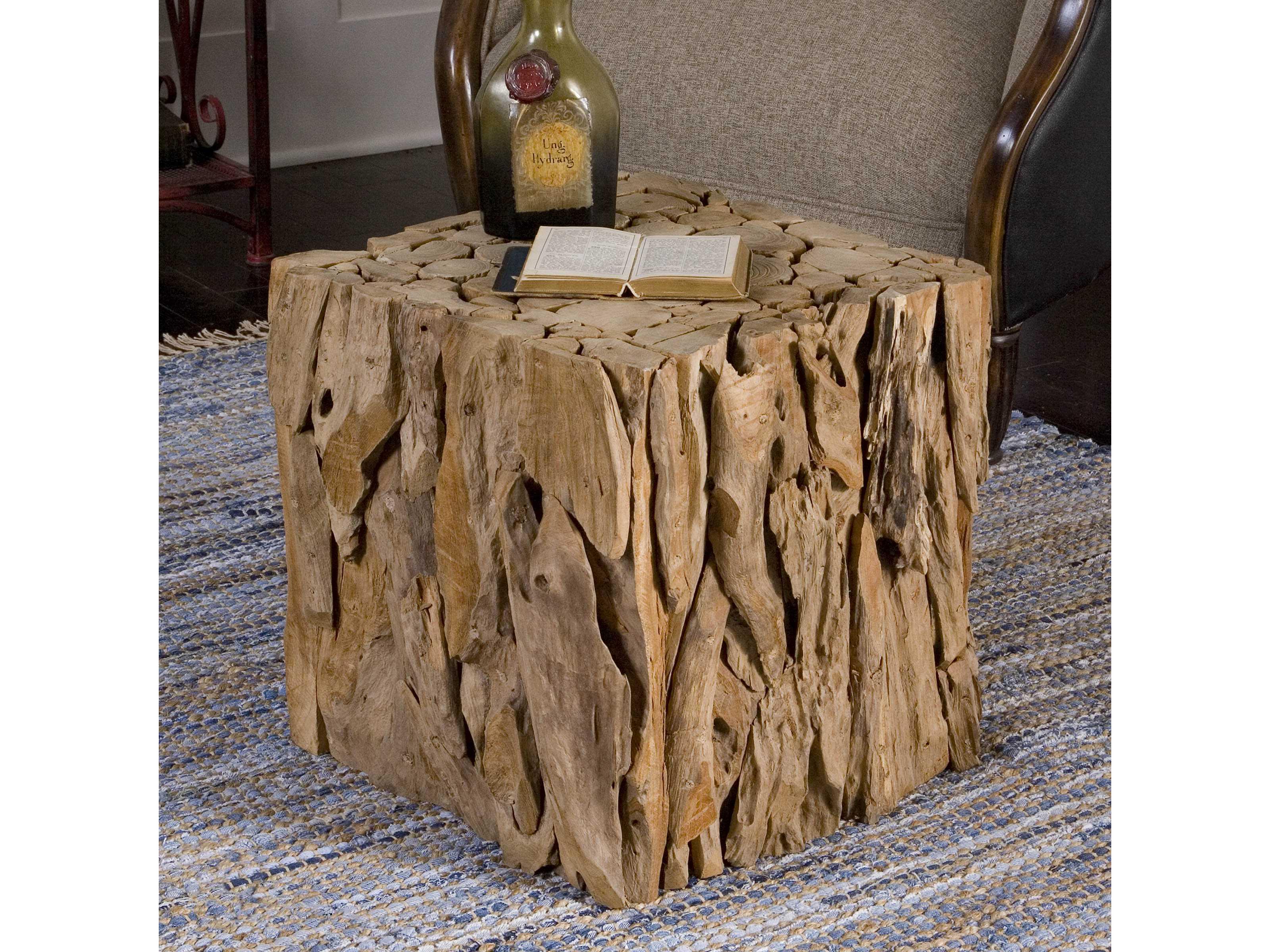Uttermost Teak Root Square Wood Natural End Table
