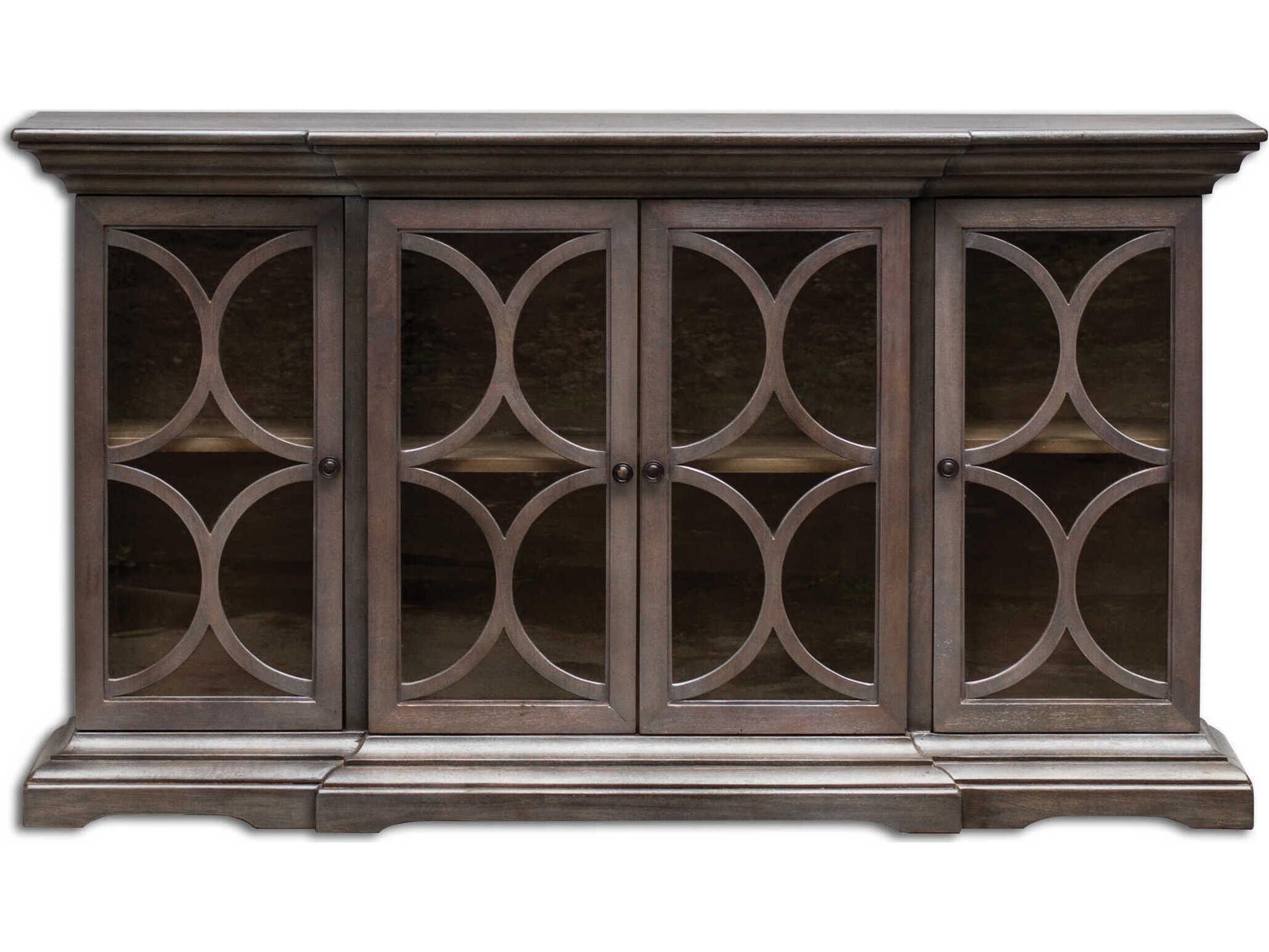 Uttermost Belino 64" Mango Wood Silver Walnut Sideboard