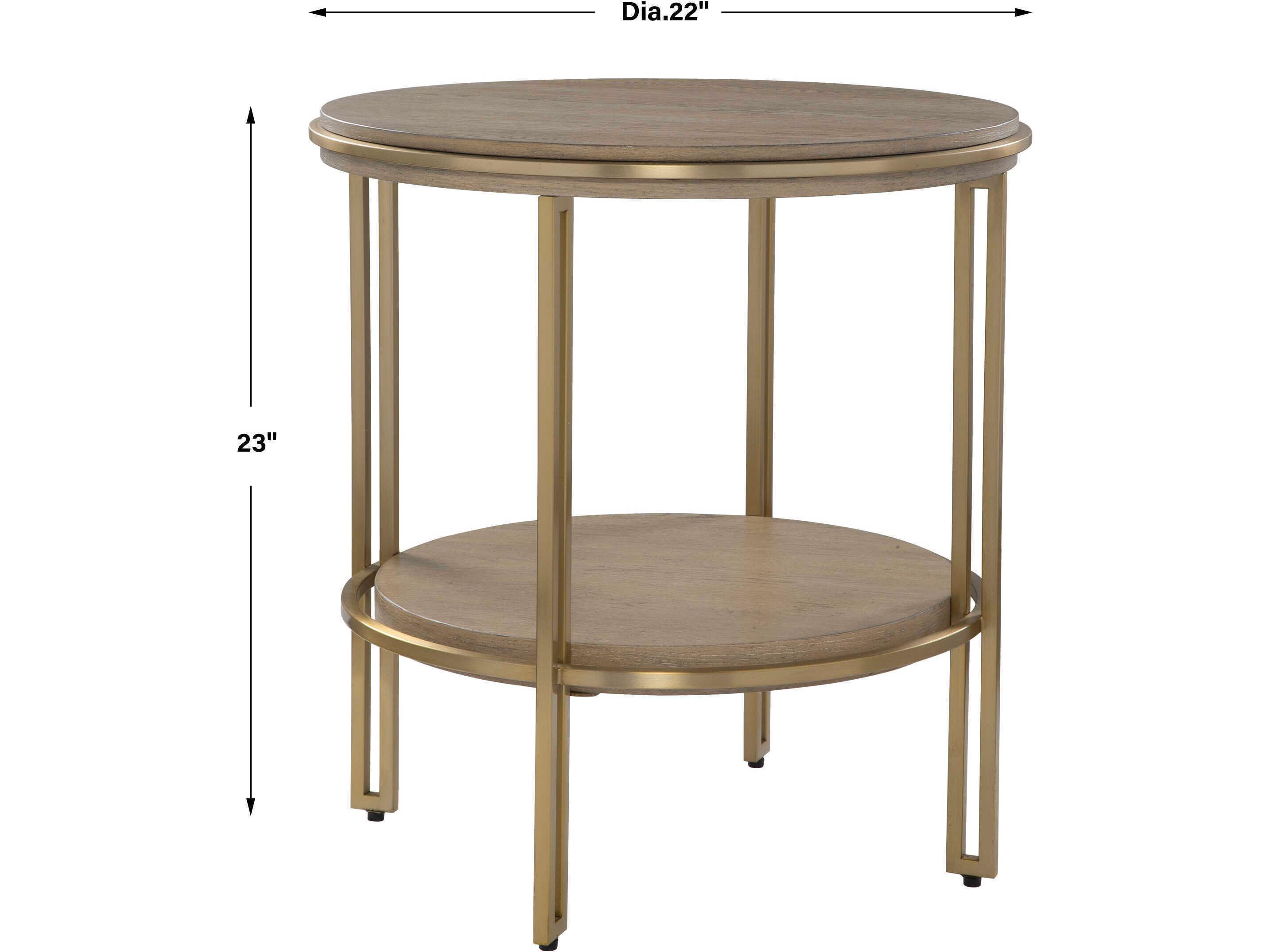 Uttermost Elise Round Wood Light Oak End Table