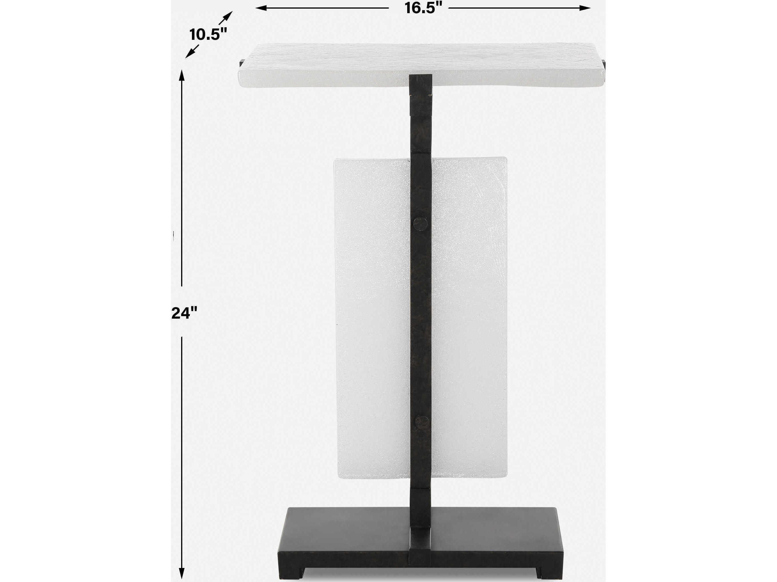 Uttermost Elements Bubble Rectangular Glass Aged Bronze End Table