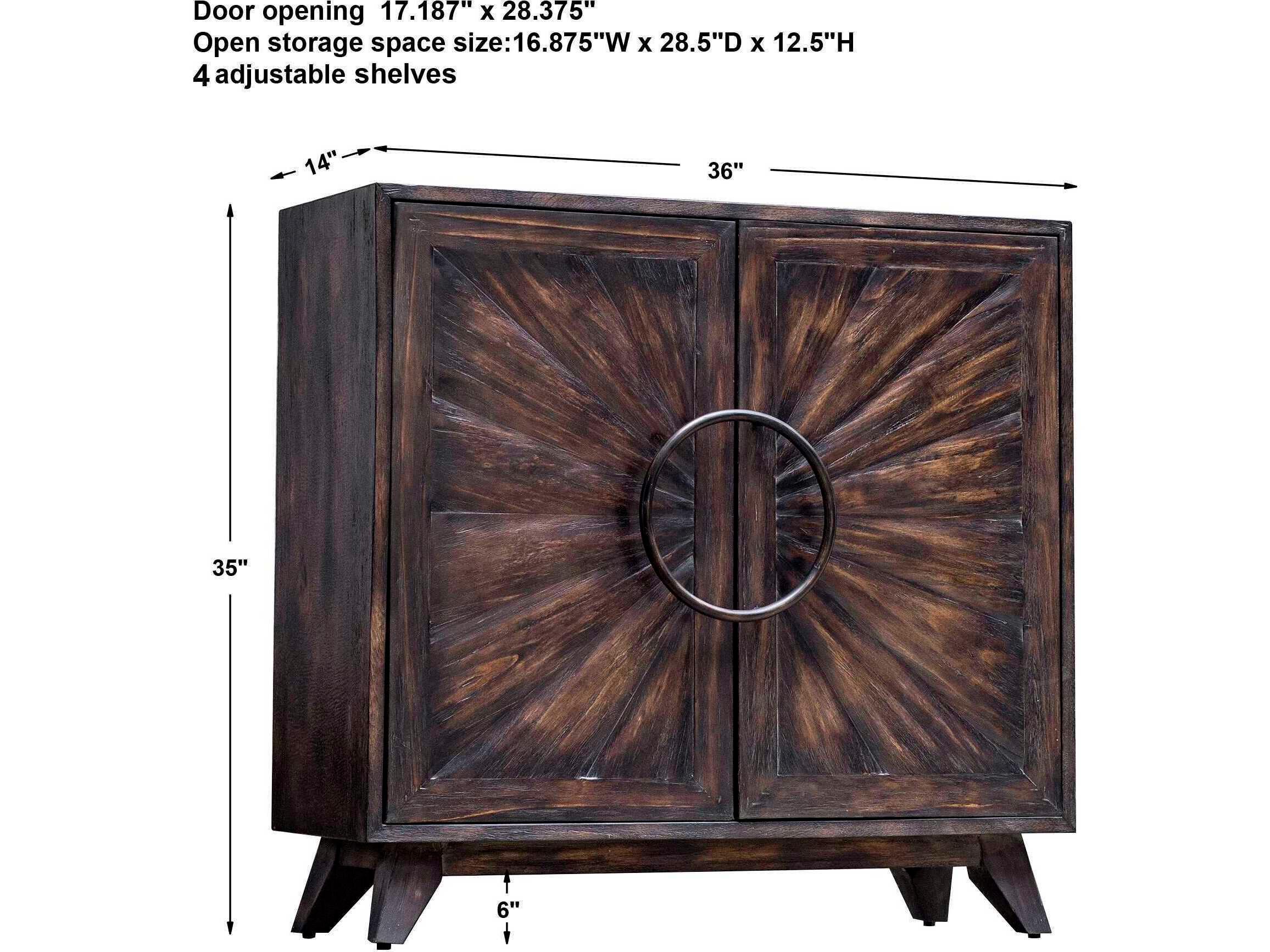Uttermost Kohana Worn Black Brown Mango Wood Accent Chest