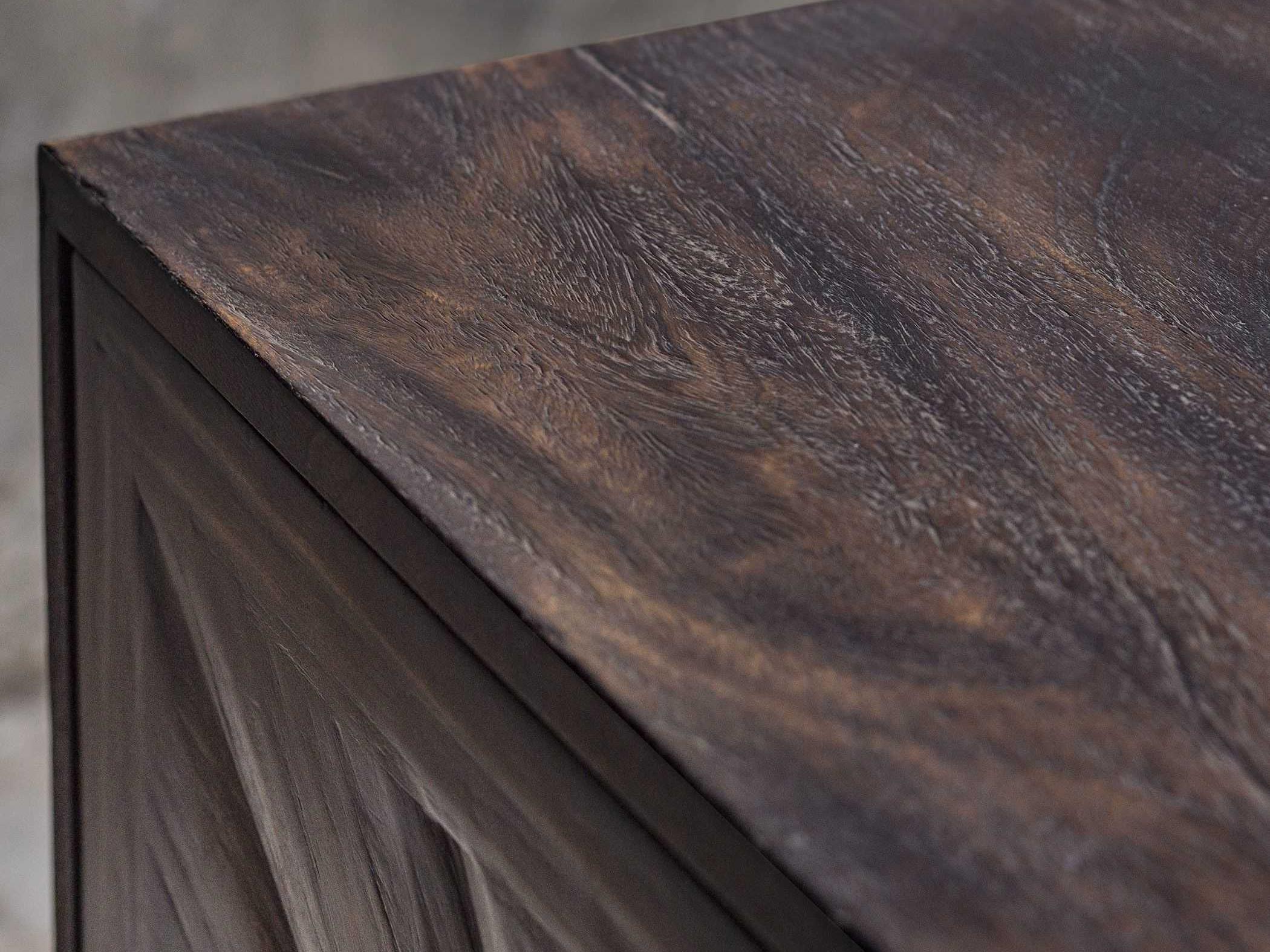 Uttermost Kohana Worn Black Brown Mango Wood Accent Chest