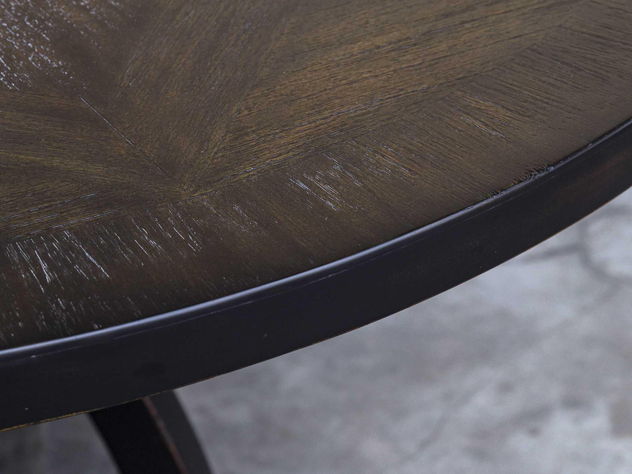 Uttermost Maiva Round Wood Weathered Black Dining Table