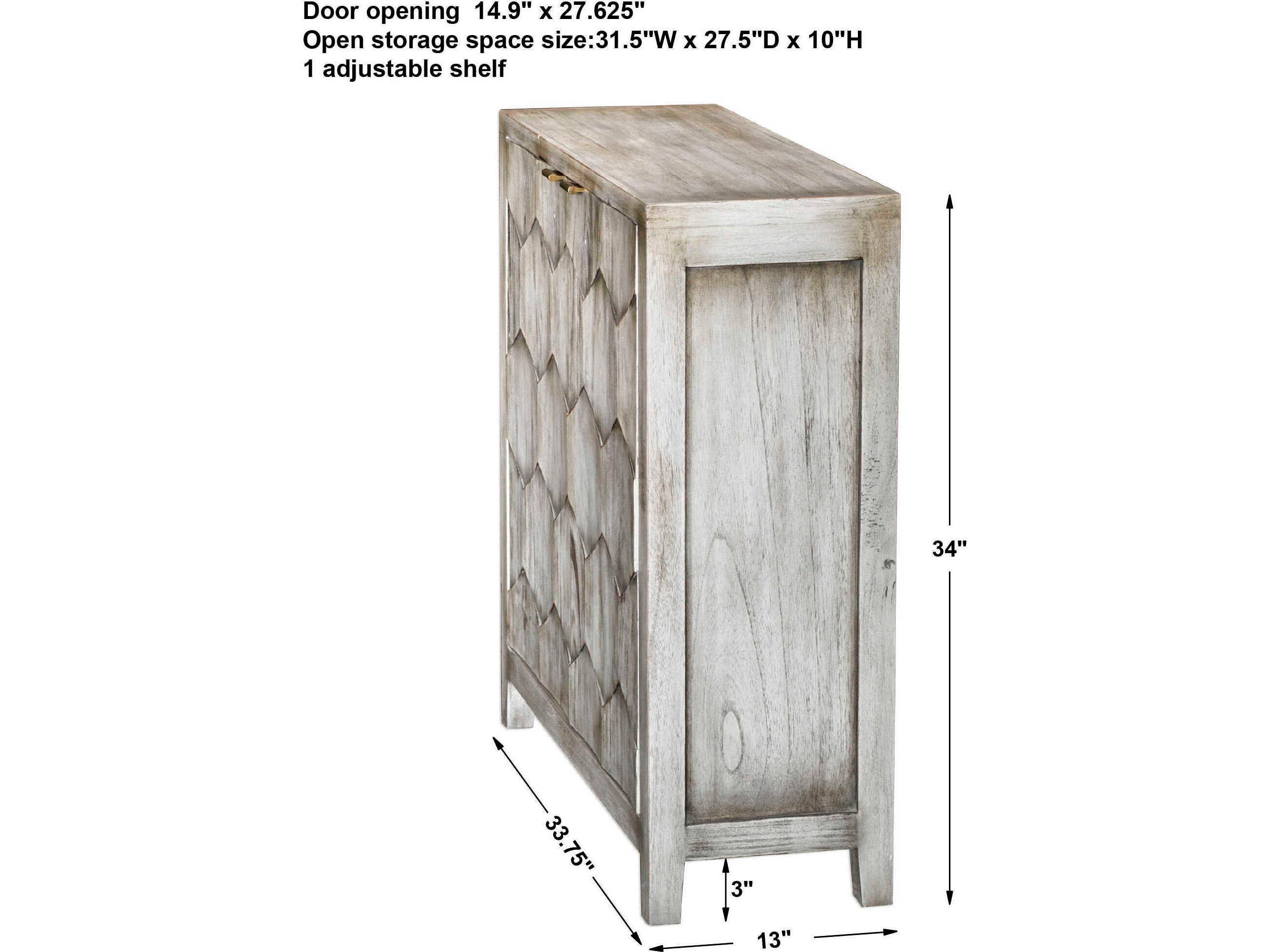 Uttermost Catori Smoked Ivory White Mahogany Wood Accent Chest