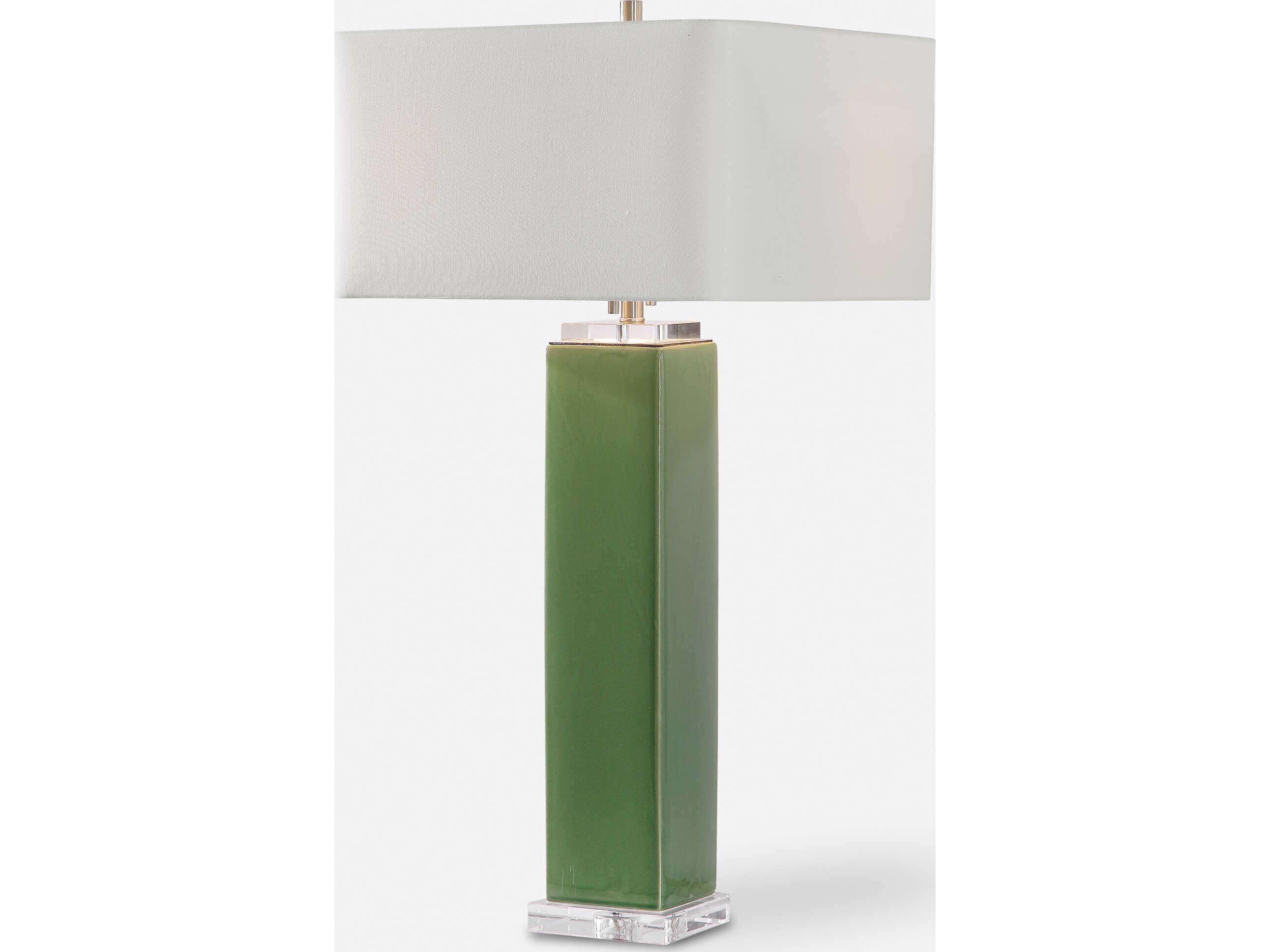 Uttermost Aneeza Crystal Tropical Green Square Hardback Buffet Lamp