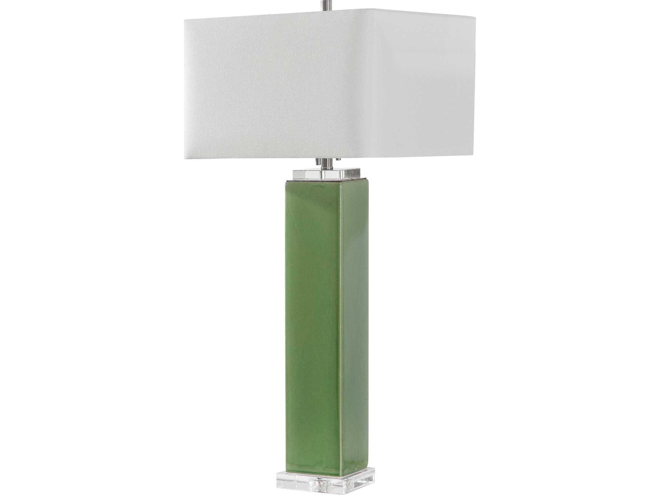 Uttermost Aneeza Crystal Tropical Green Square Hardback Buffet Lamp