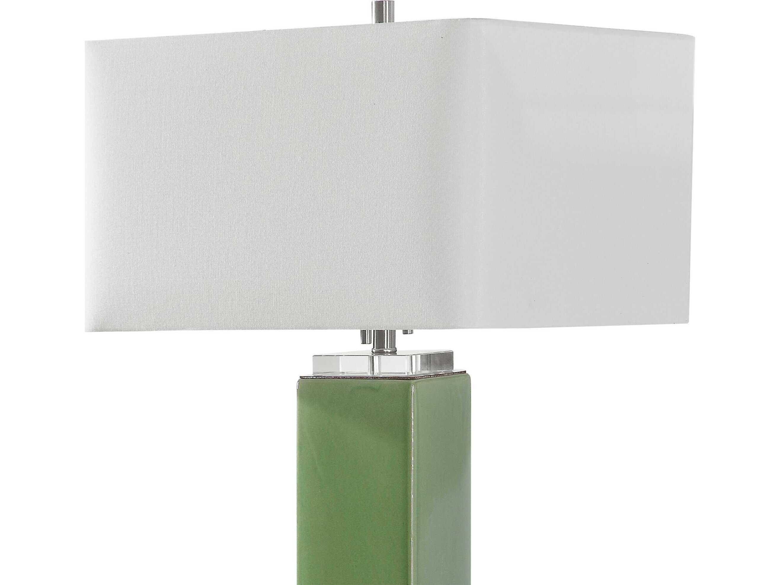 Uttermost Aneeza Crystal Tropical Green Square Hardback Buffet Lamp