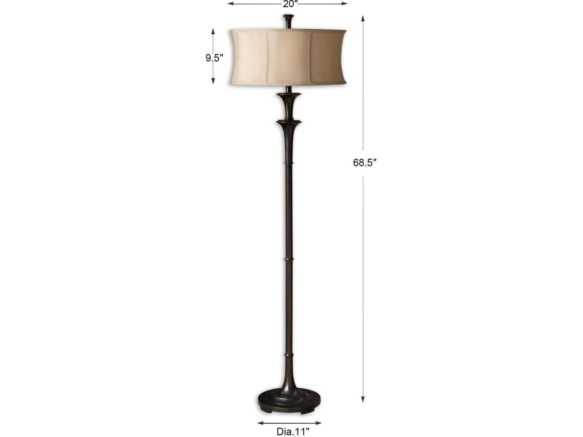 Uttermost Brazoria Oil Rubbed Bronze Round Modified Drum Shade Floor Lamp