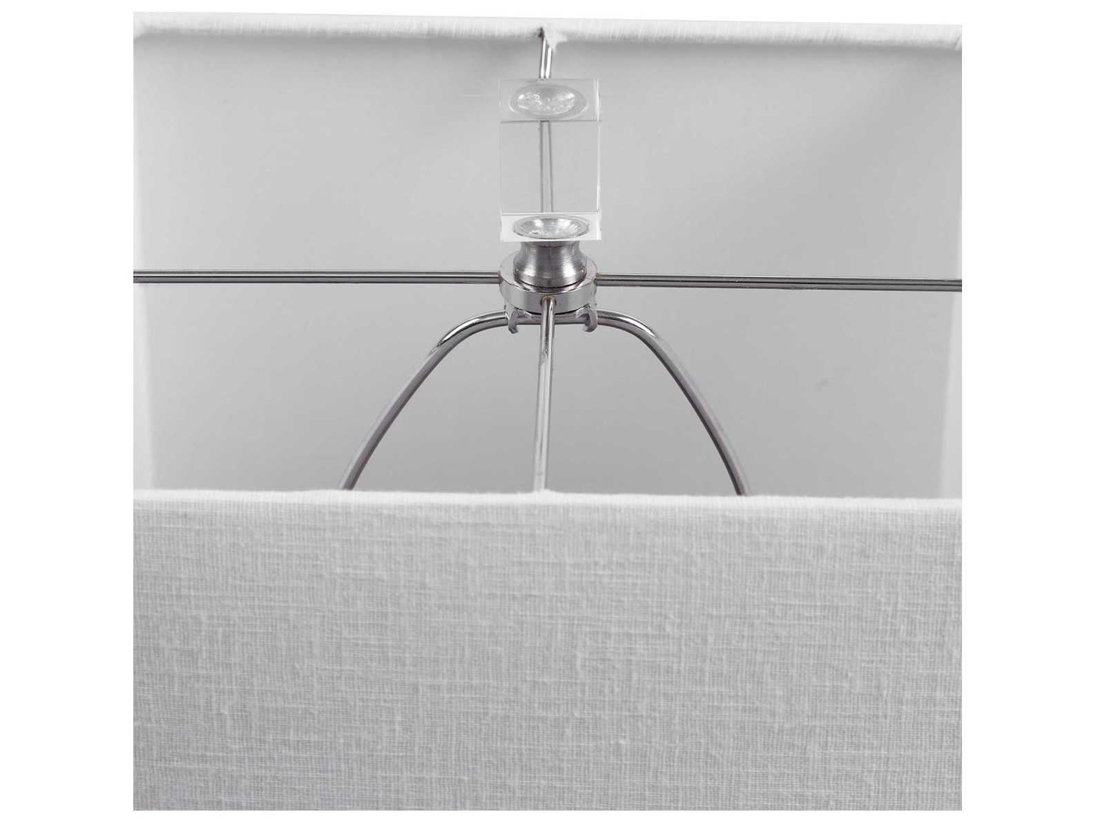 Uttermost Bennett Crystal Gloss White Square Hardback Buffet Lamp
