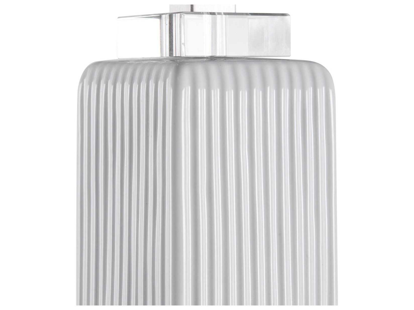 Uttermost Bennett Crystal Gloss White Square Hardback Buffet Lamp